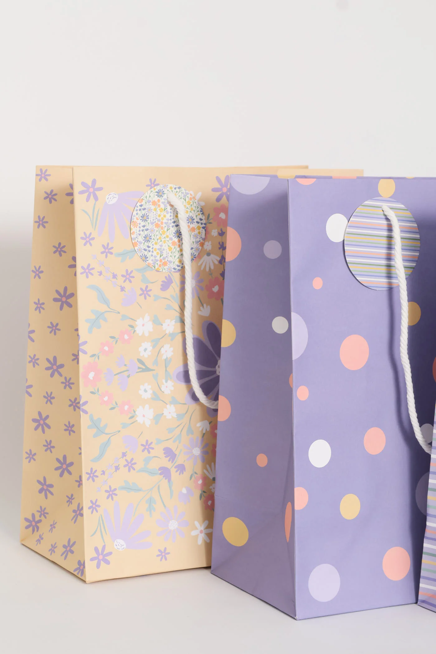 4 Pack Floral Bags - Yellow - Image 3