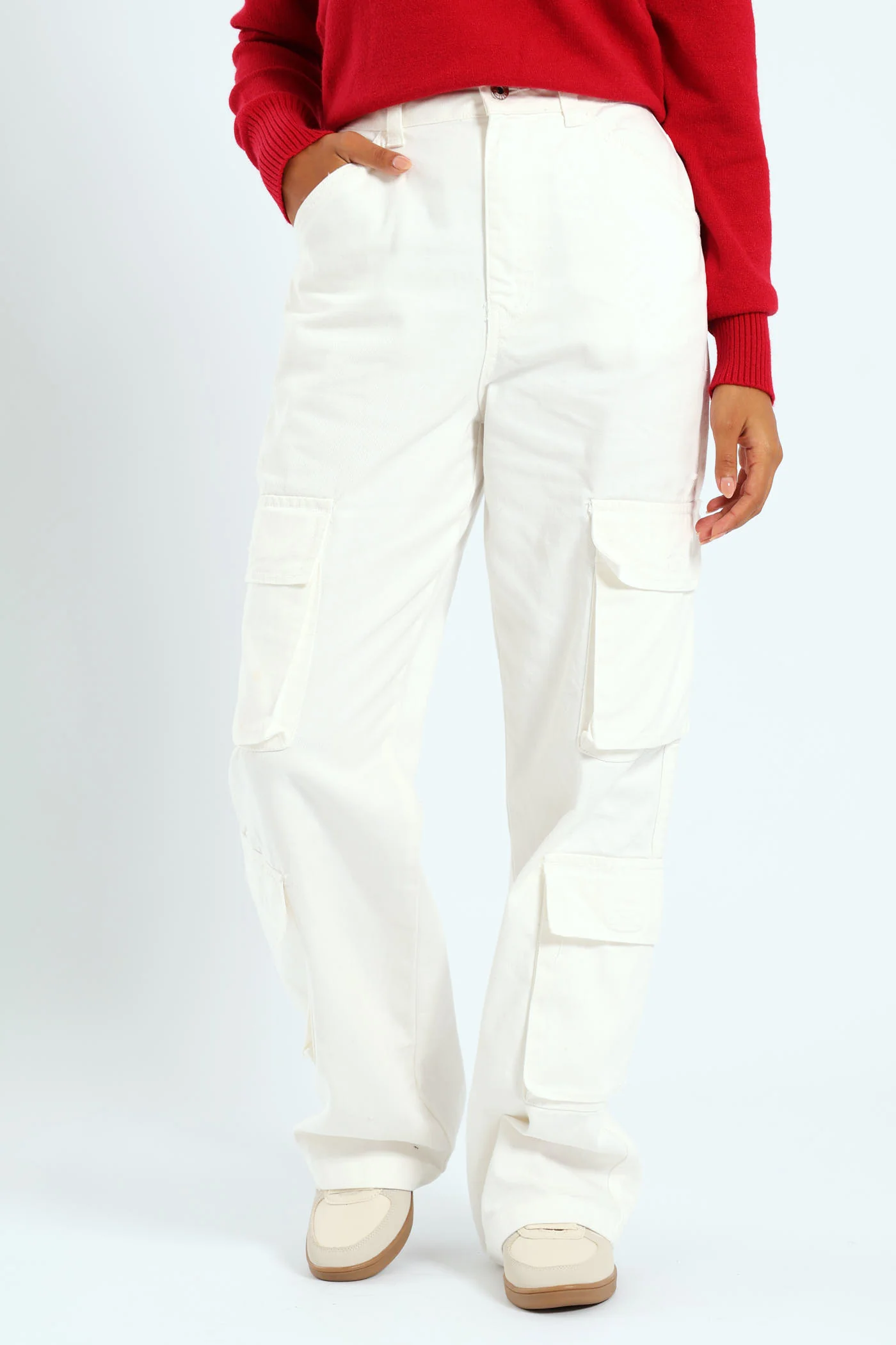 4 Pocket Cargo Pants - Off White - Image 3