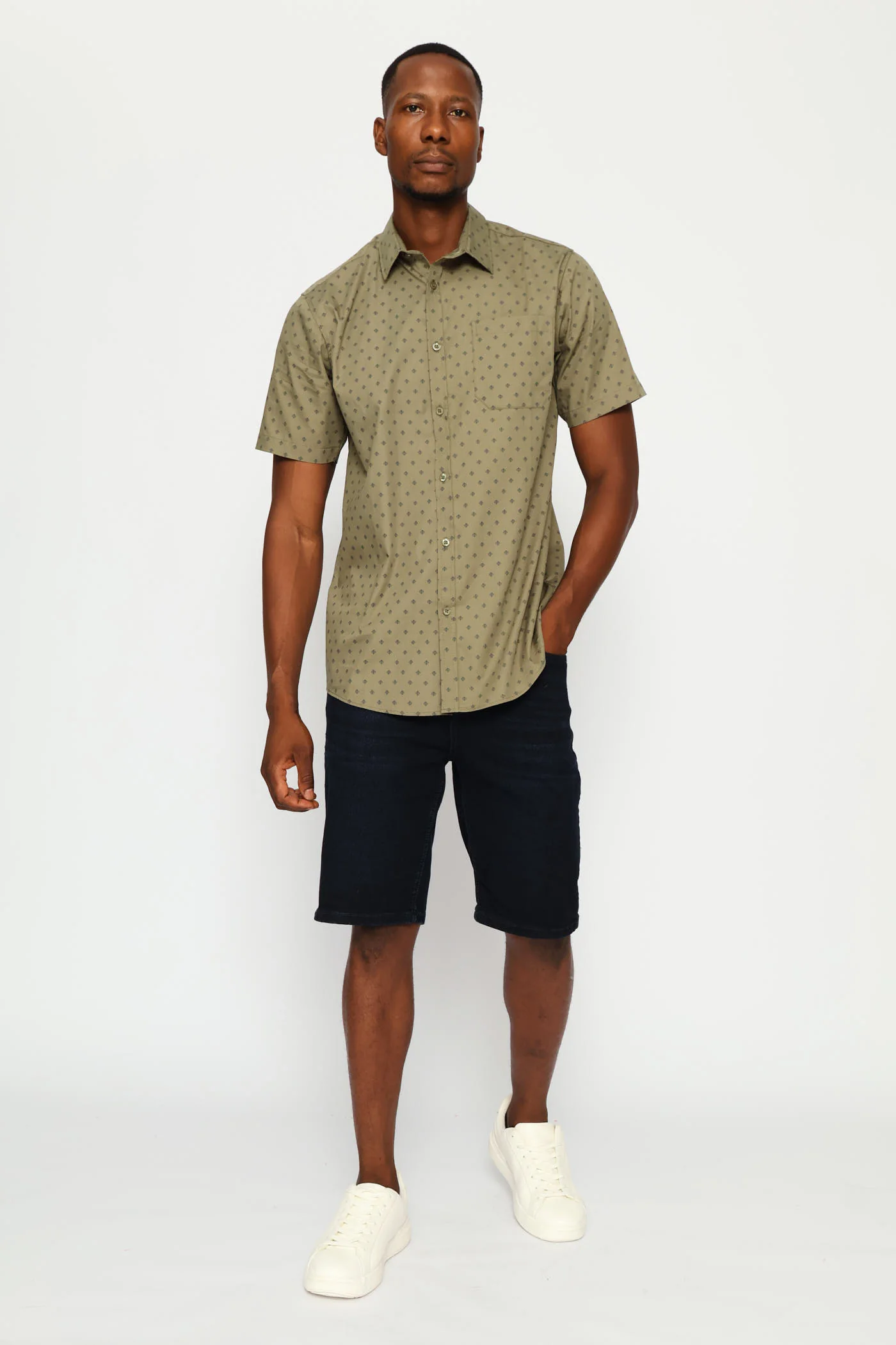 4 Seasons Print Regular Shirt - Fatigue - Image 5