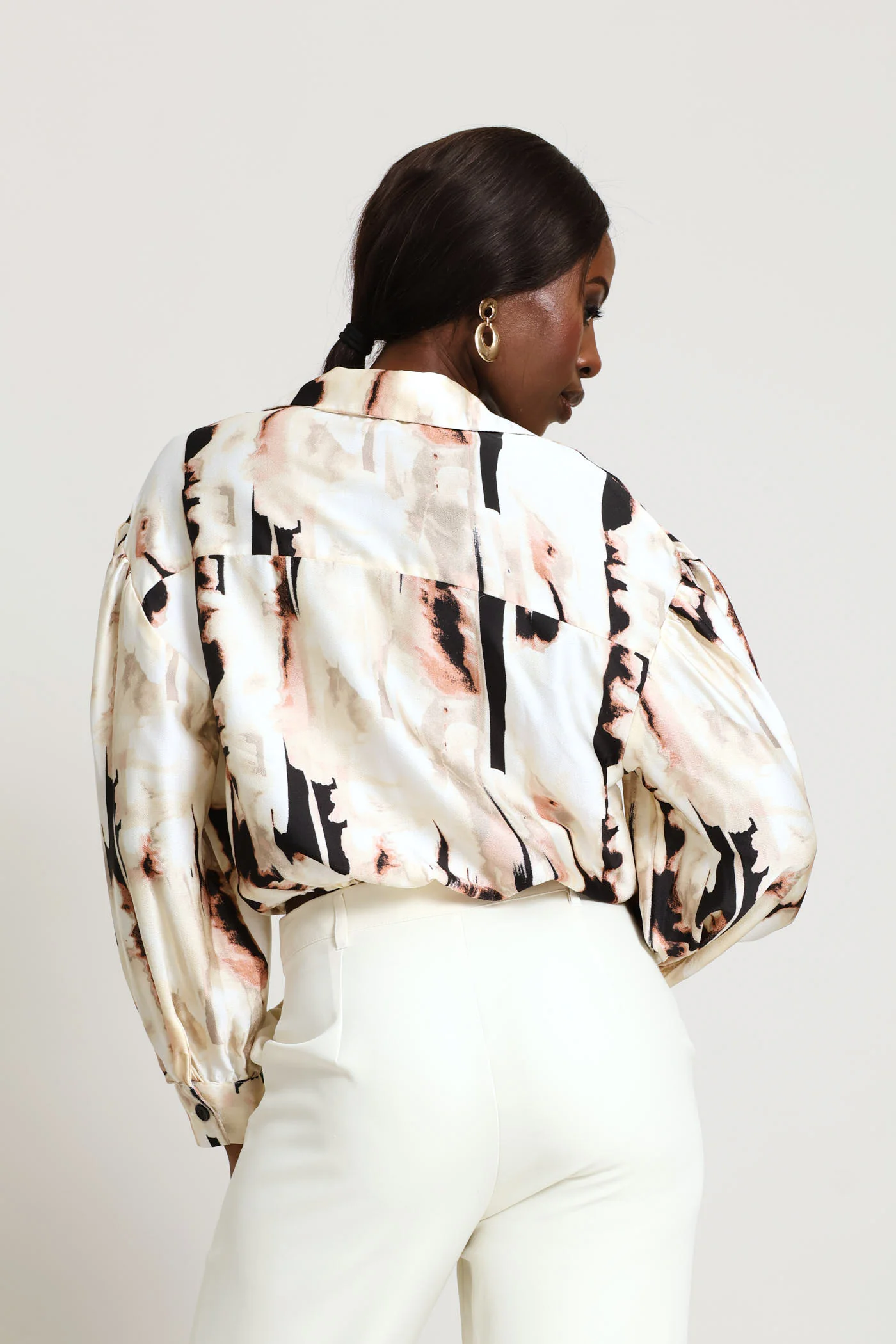 Abstract Satin Knot Shirt - Image 4