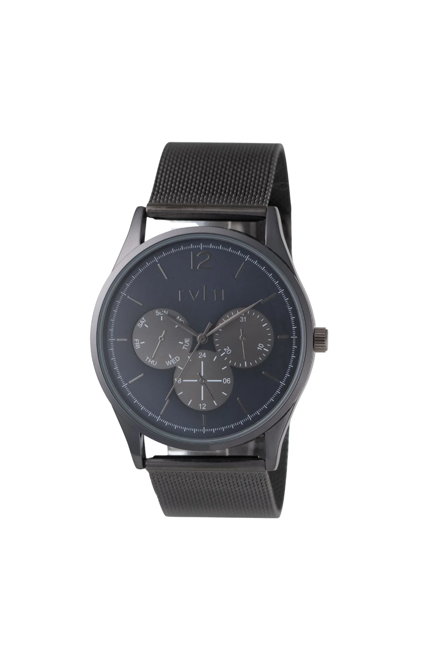 42mm Gunmetal Case & Mesh Band Navy Dial Watch - Gunmetal - Image 3