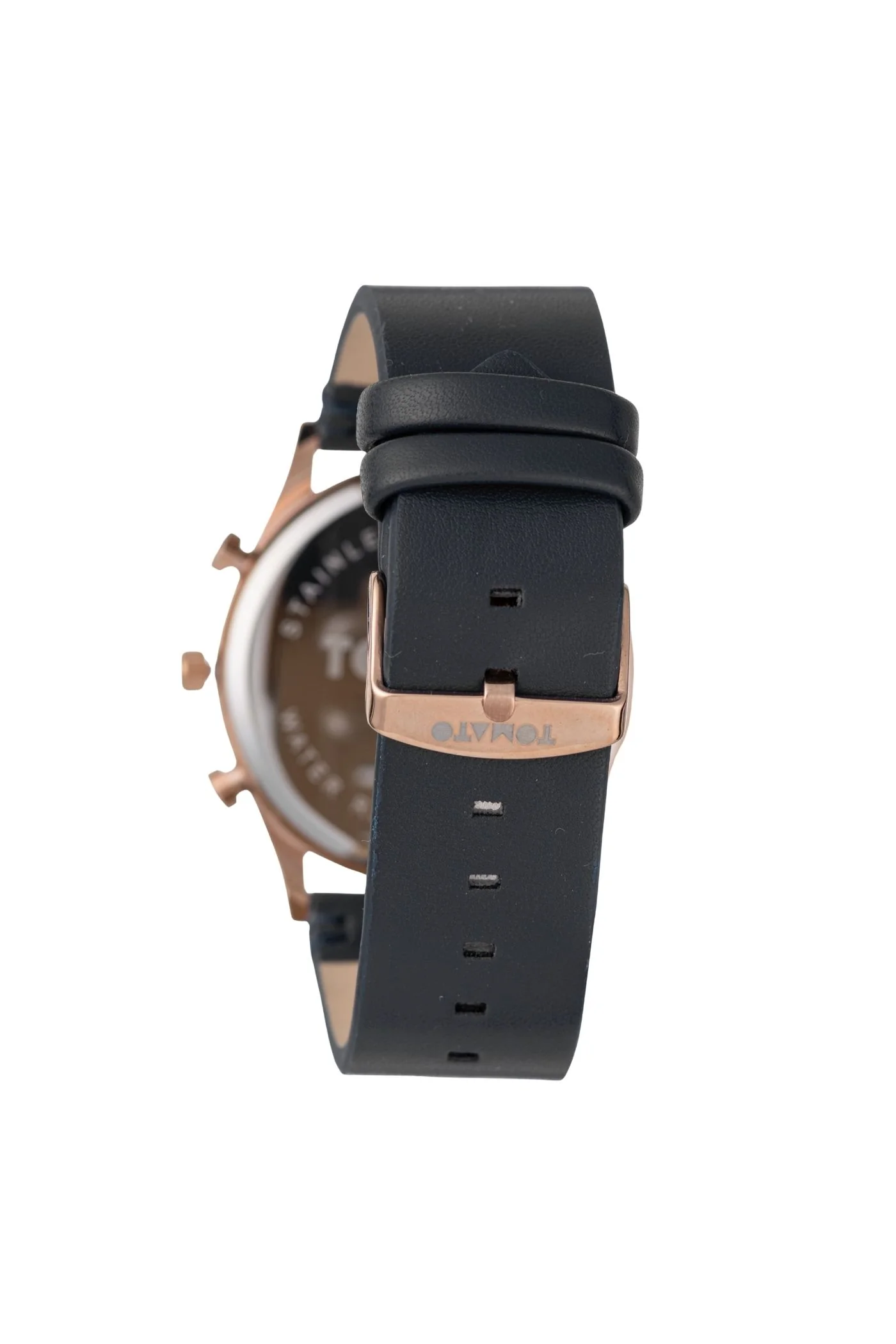 42mm Rose Gold Case Watch Black Dial With Black Band - Gold - Image 2