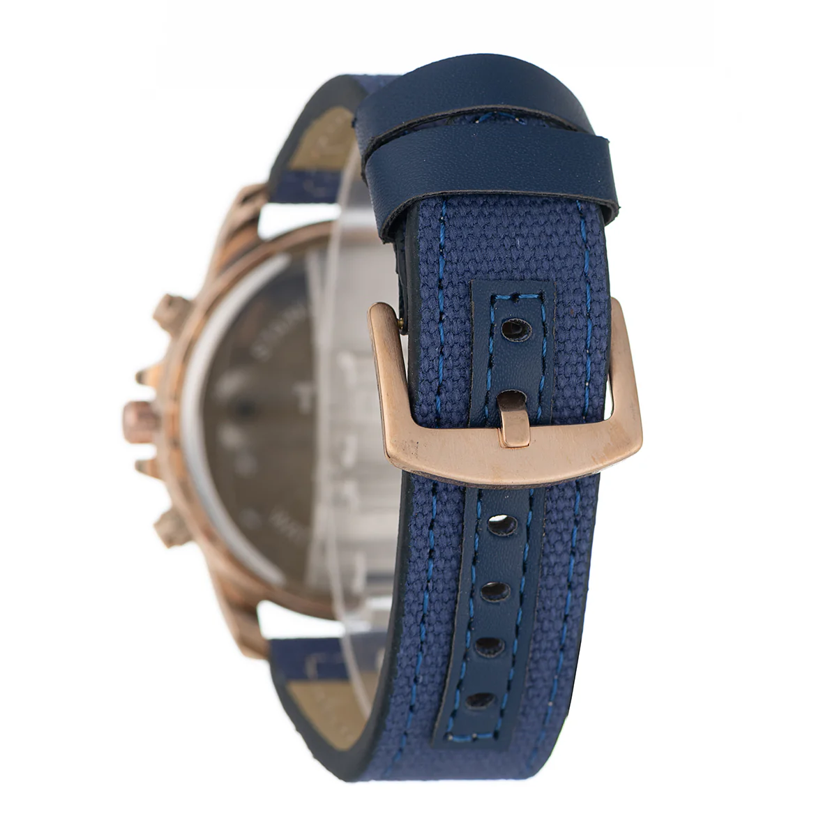 45MM Case Blue Dial & Strap Watch - Rose Gold - Image 2