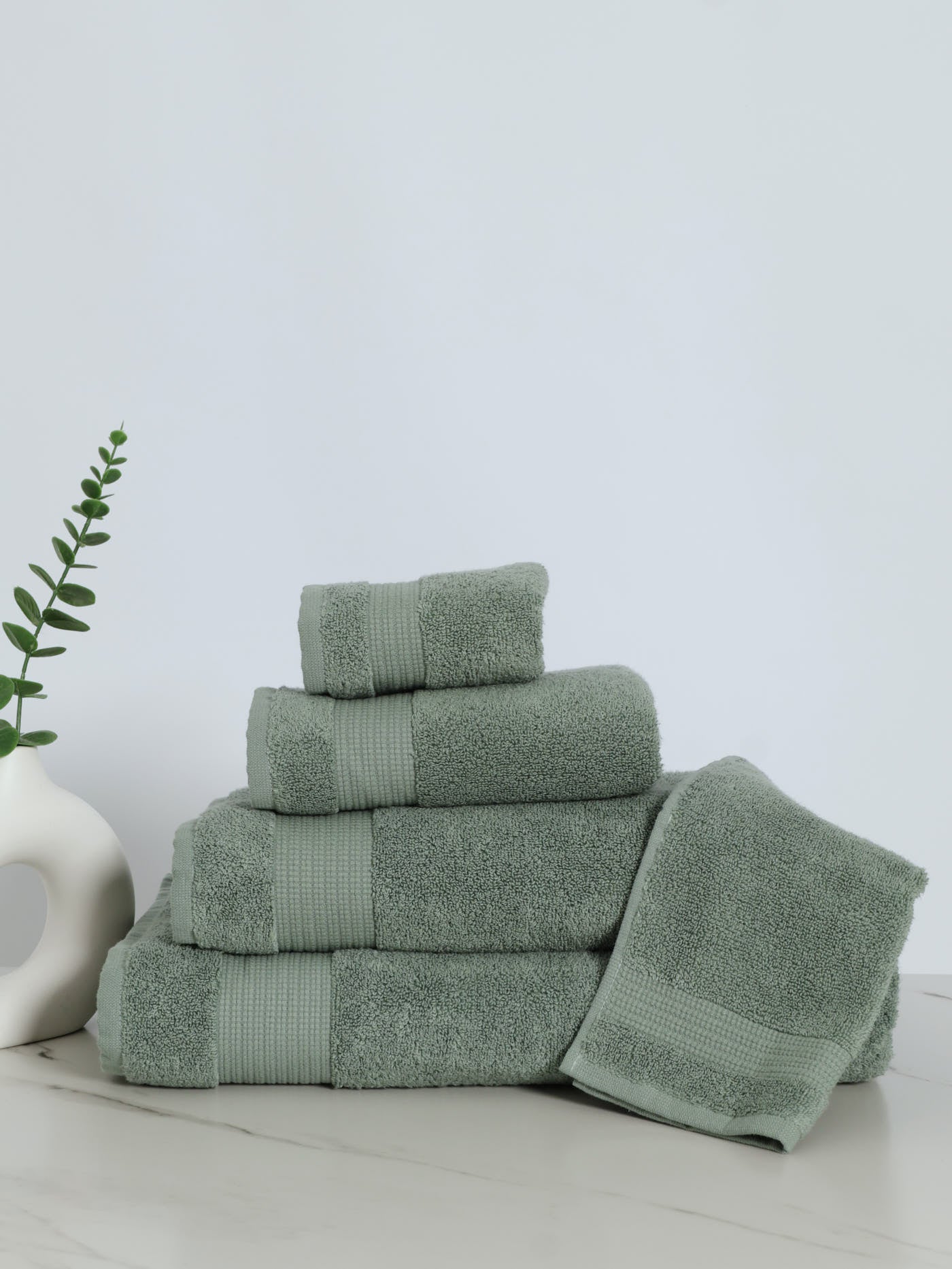 480GSM Zero Twist Colton Bath Towels - Sage - Image 2