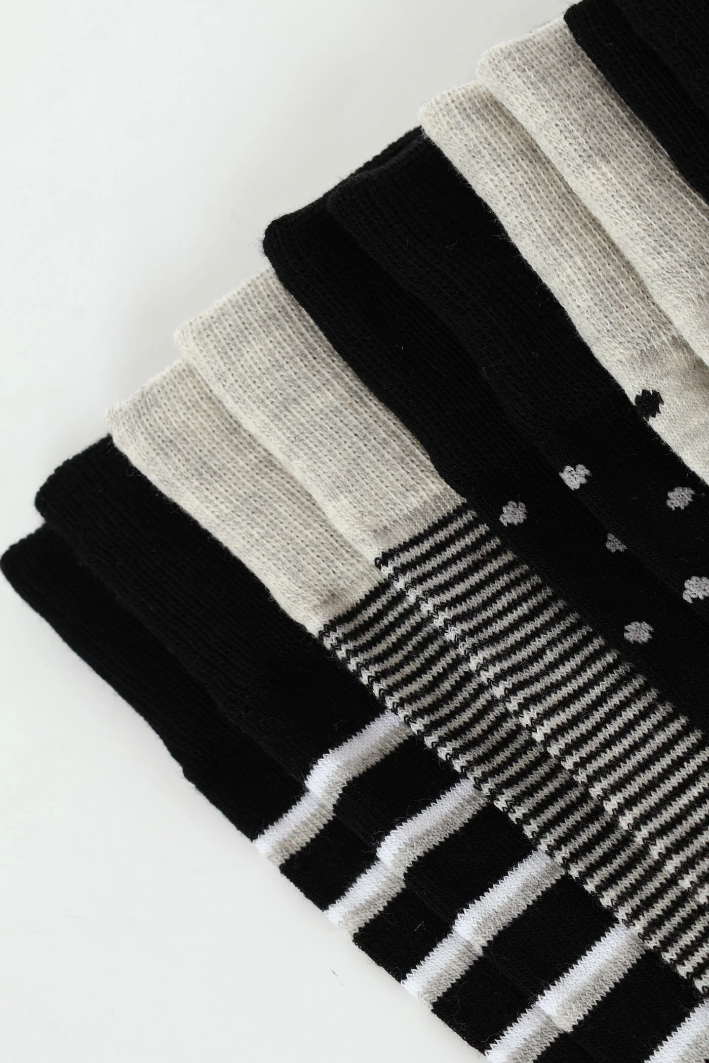 5 Pack Anklet Socks - Black/Grey - Image 2