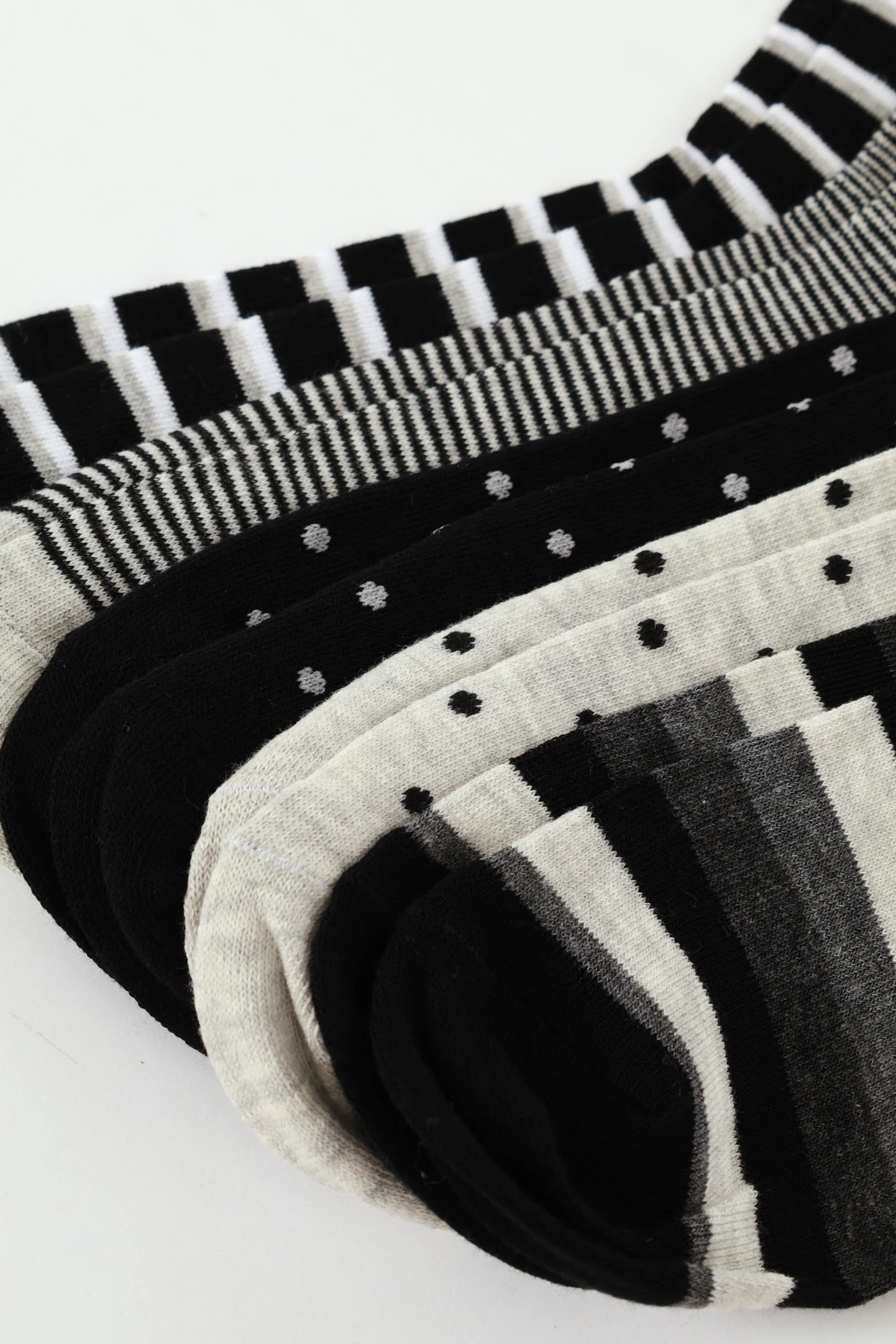 5 Pack Anklet Socks - Black/Grey - Image 3