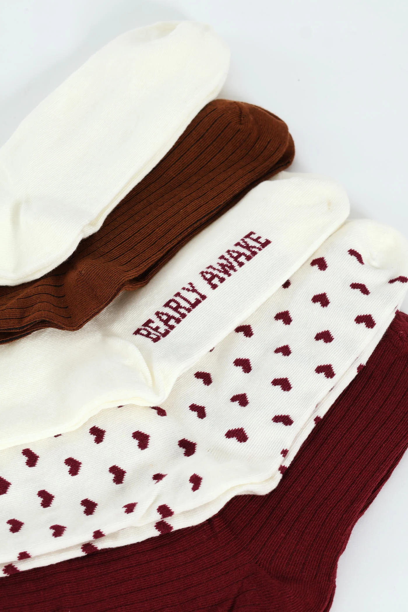 5 Pack Bearly Awake Crew Socks - Multi - Image 3