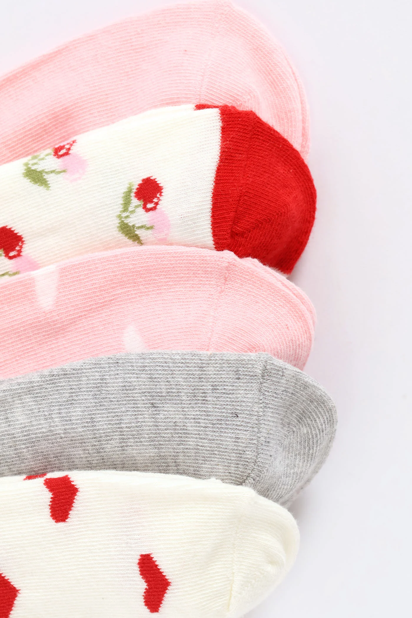 5 Pack Cherry Hearts Low Cut Socks - Multi - Image 3
