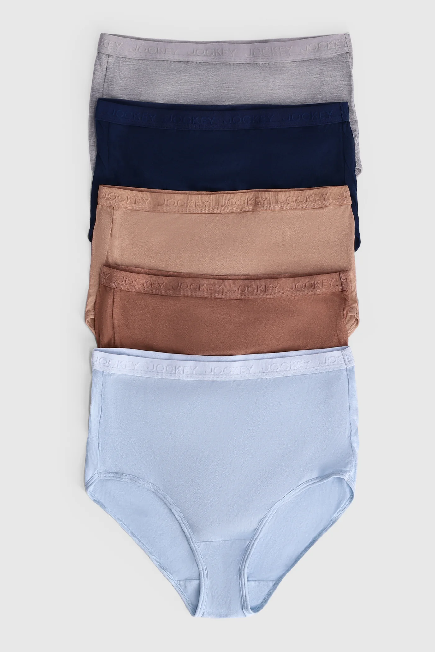 5 Pack Classic Cotton Brief Panties - Blue - Image 3
