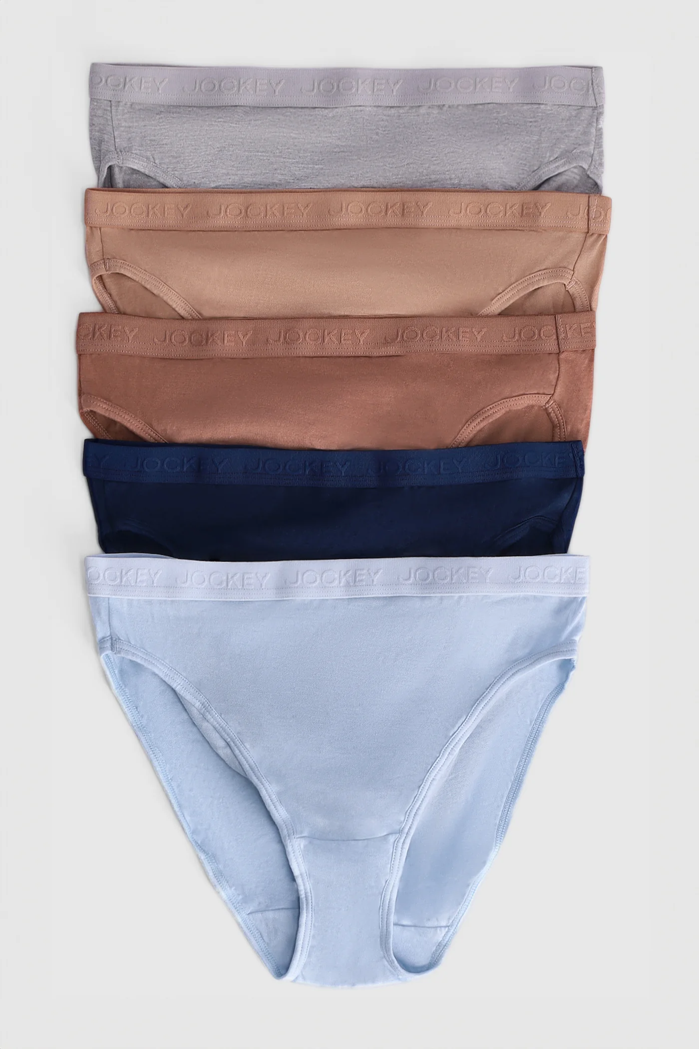 5 Pack Classic Cotton Hi-Cut Panties - Blue - Image 3