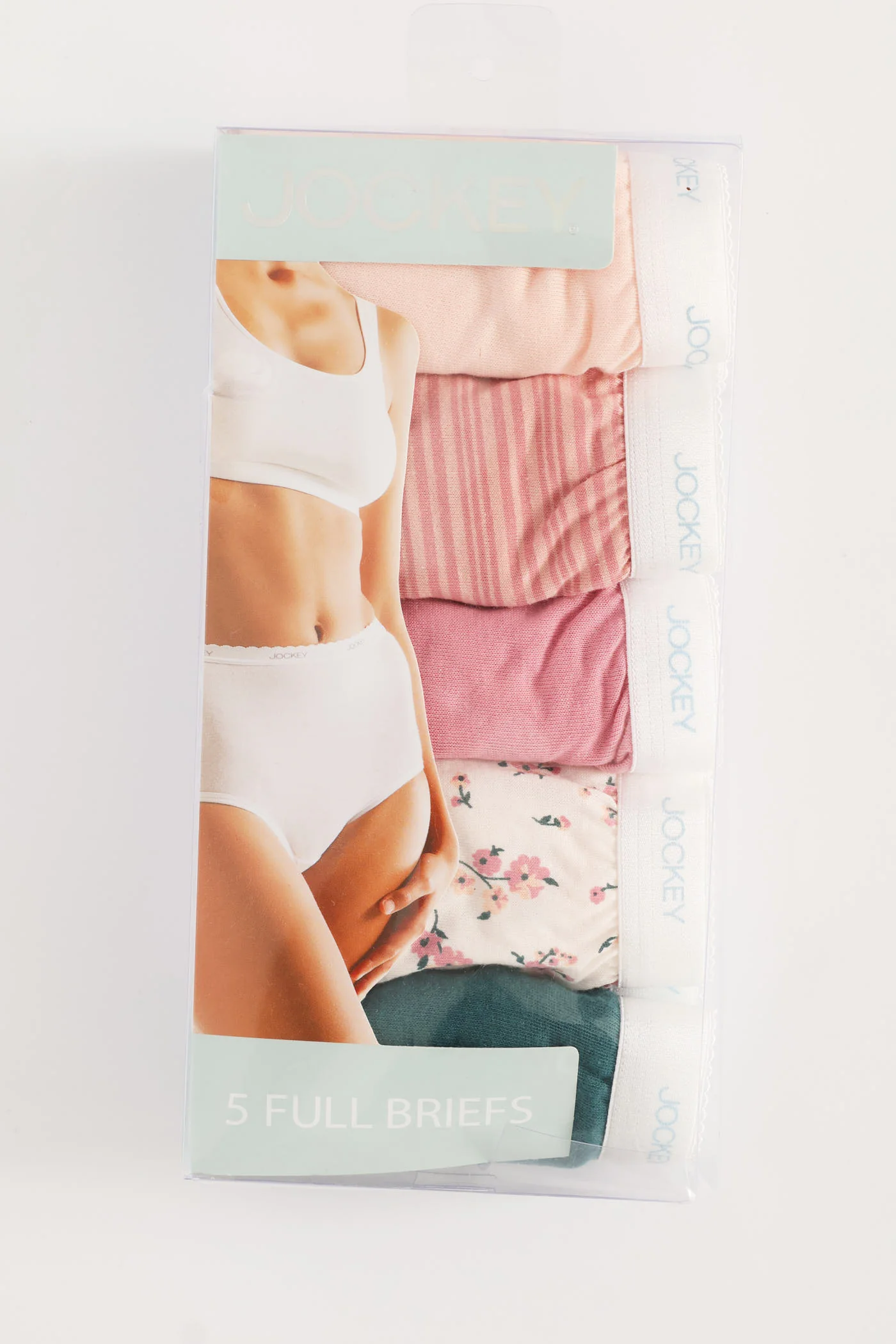 5 Pack Classic Print Cotton Brief Panties - Pink - Image 5
