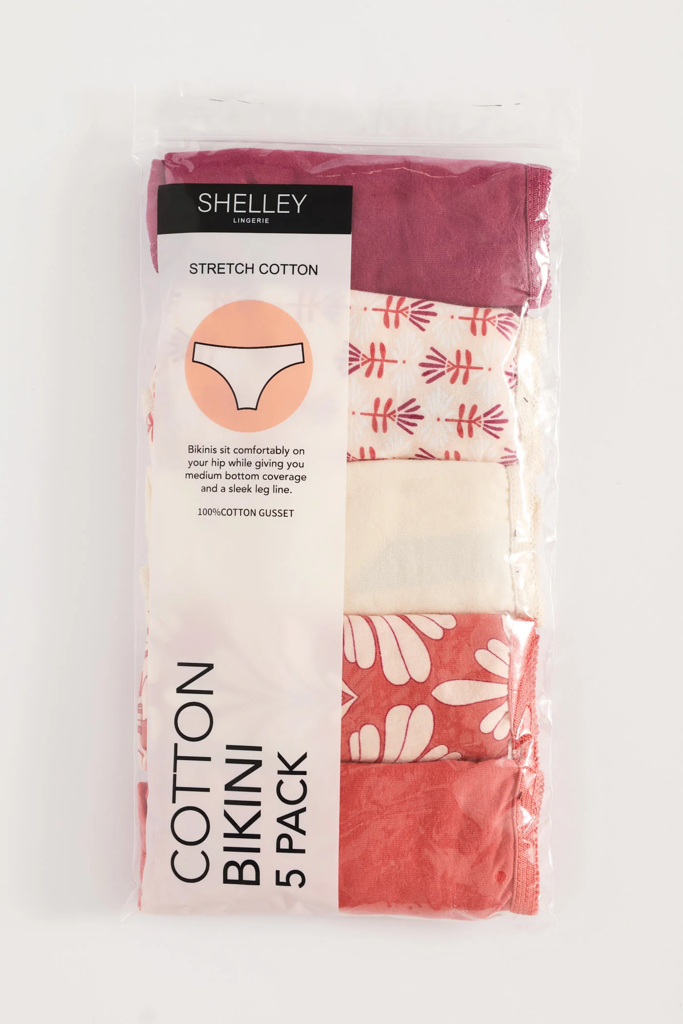 5 Pack Cotton Fan Bikini Panties - Multi - Image 3