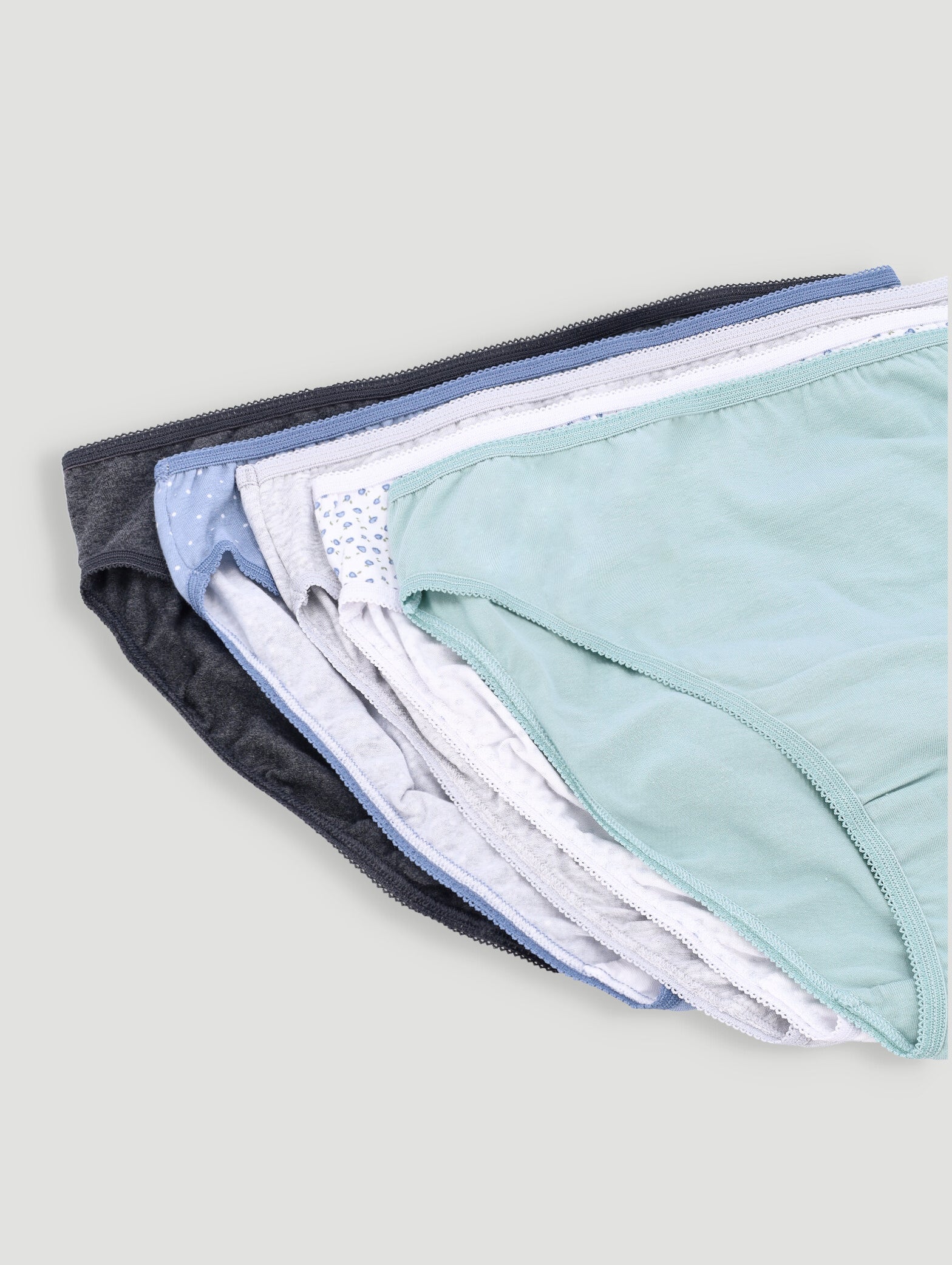 5 Pack Cotton Hi-Cut Panties - Multi - Image 4