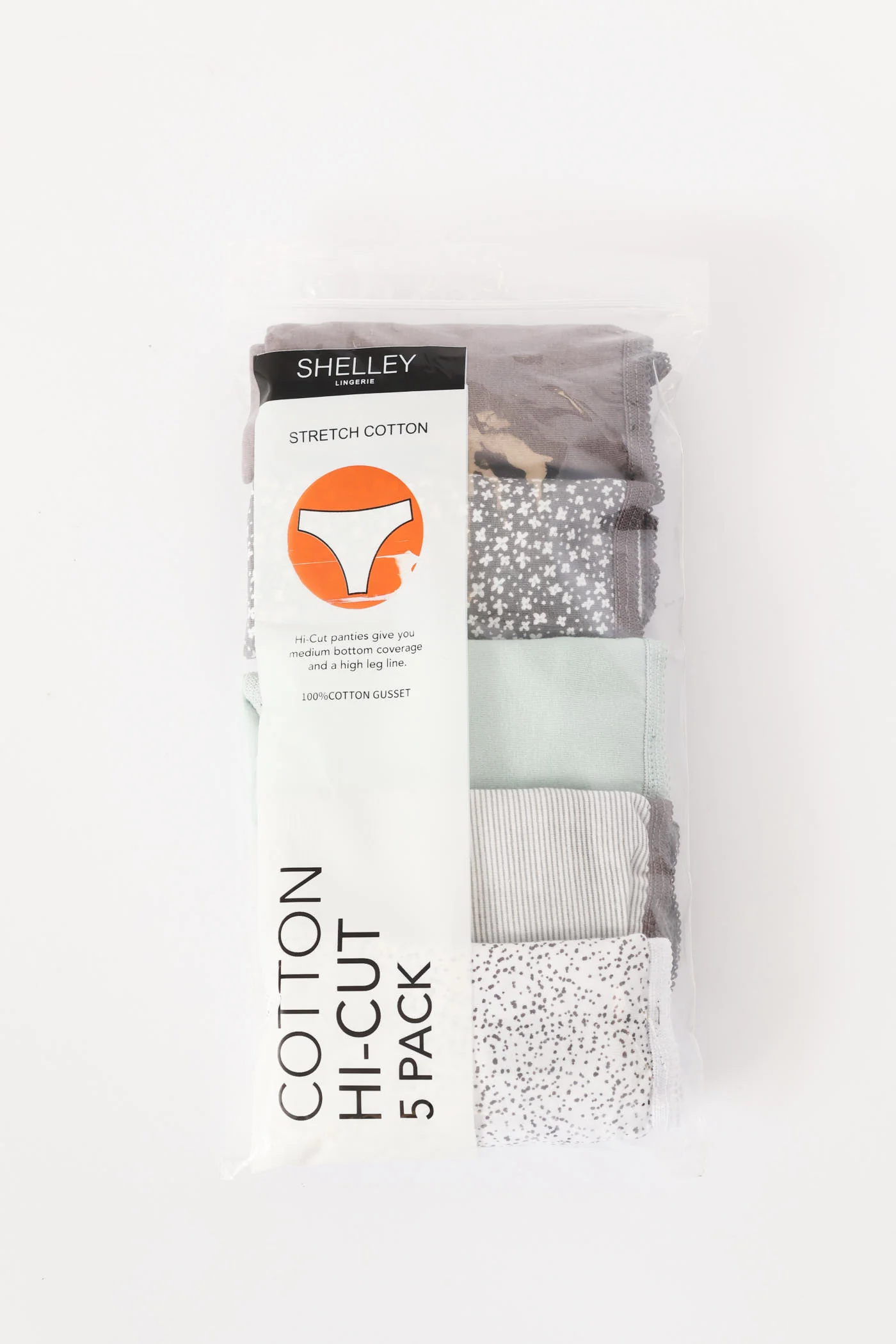 5 Pack Cotton Hi-Cut Panties - Multi - Image 2