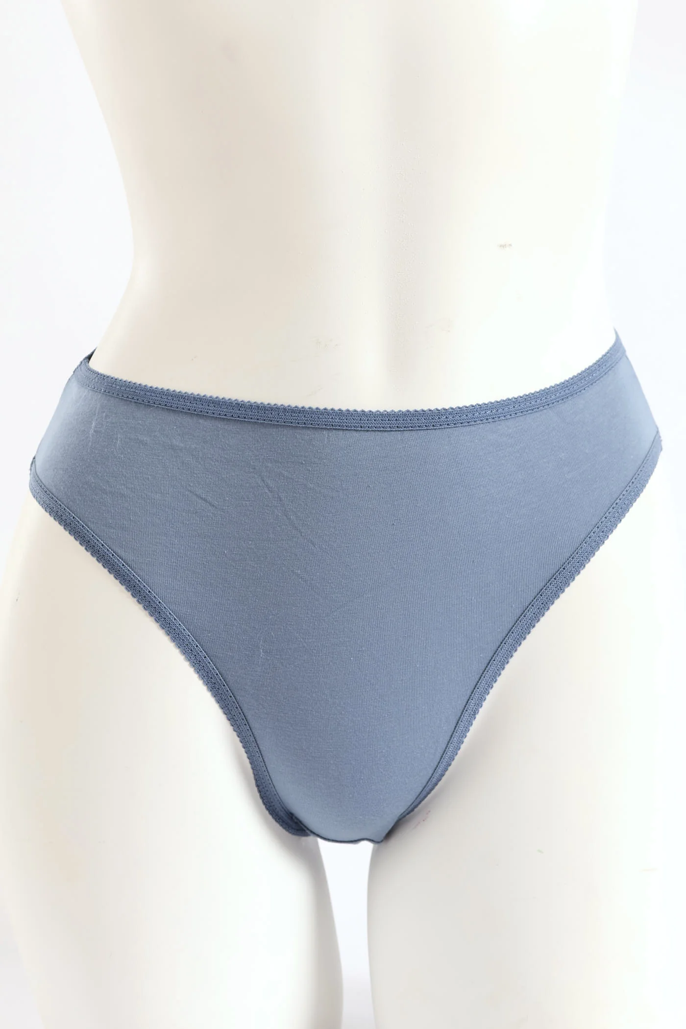 5 Pack Cotton Hi-Cut Panties - White/Light Melange/Denim/Dark Melange/Black - Image 2