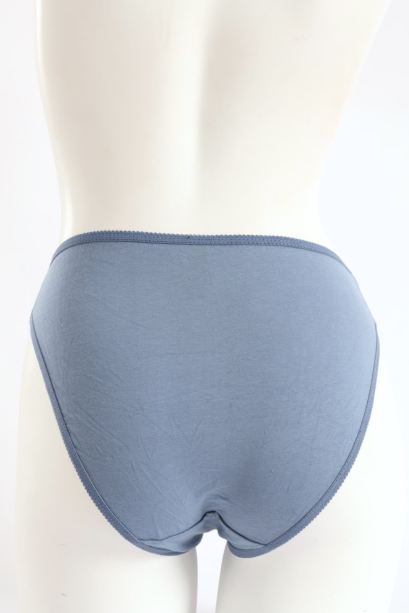 5 Pack Cotton Hi-Cut Panties - White/Light Melange/Denim/Dark Melange/Black - Image 3