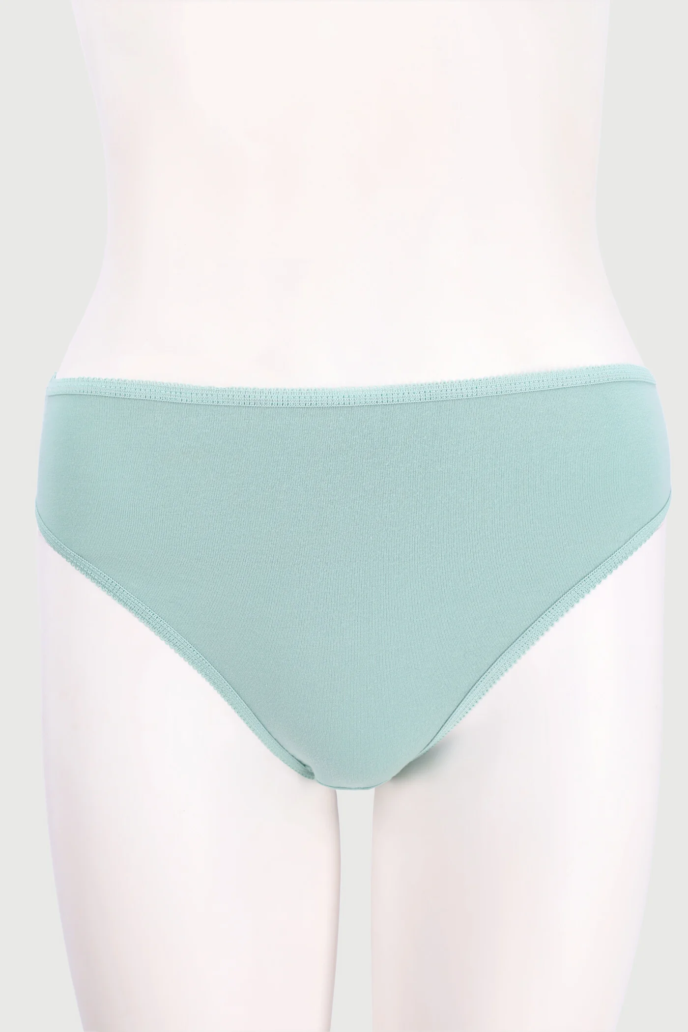 5 Pack Cotton Hi-Cut Panty - Sage/Grey - Image 2