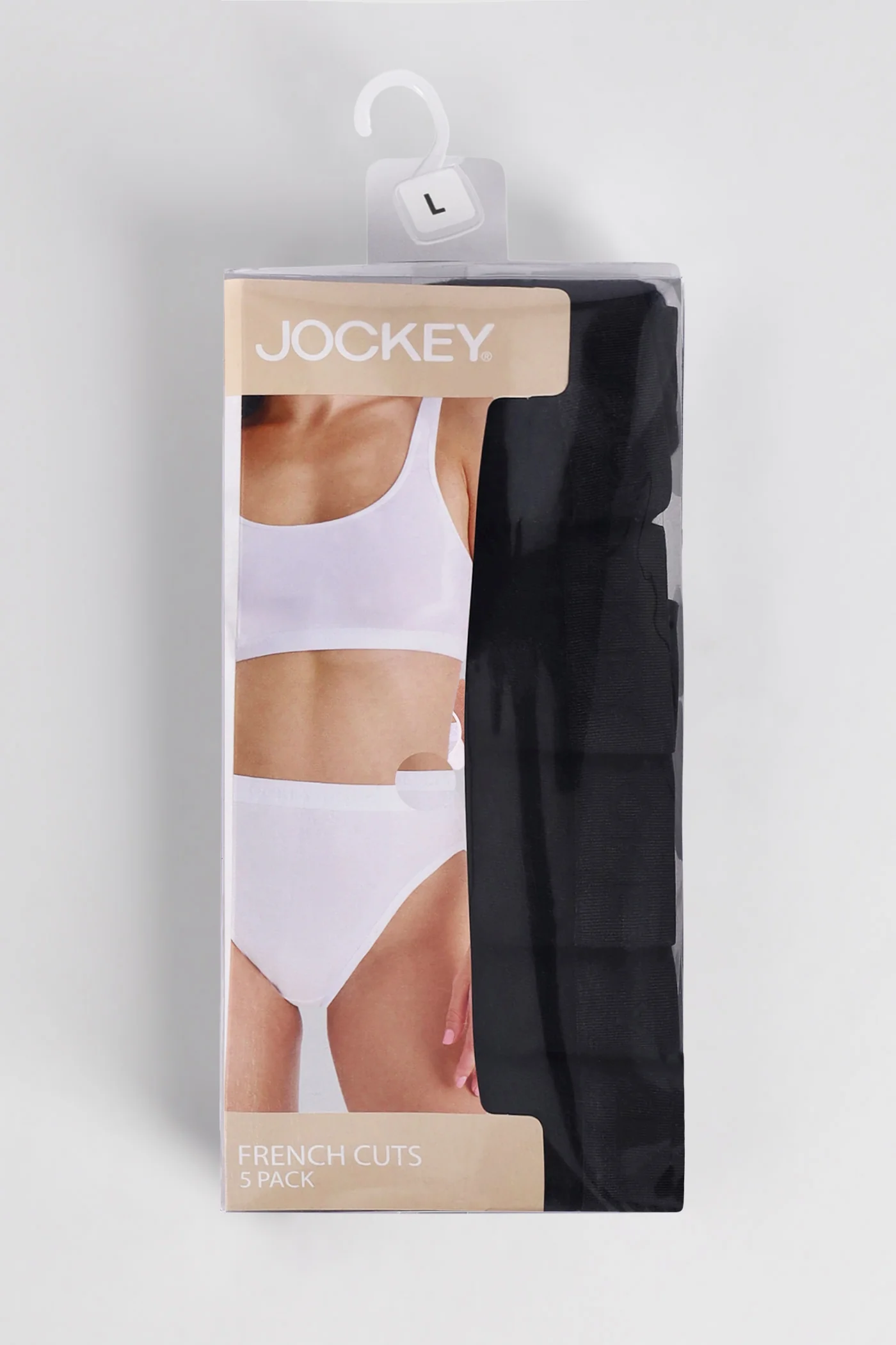 5 Pack Cotton Hi-Cut Tonal Panties - Black - Image 2