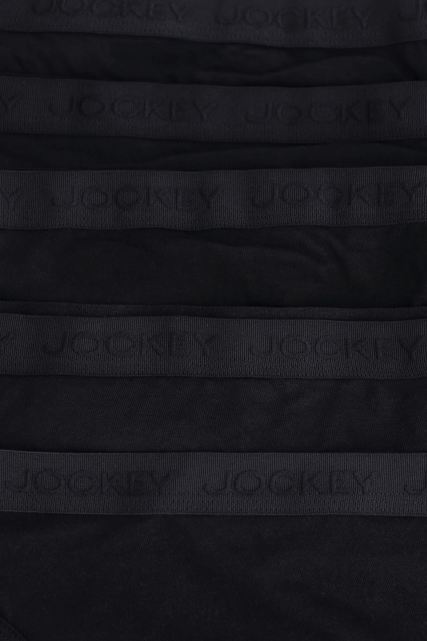 5 Pack Cotton Hi-Cut Tonal Panties - Black - Image 3