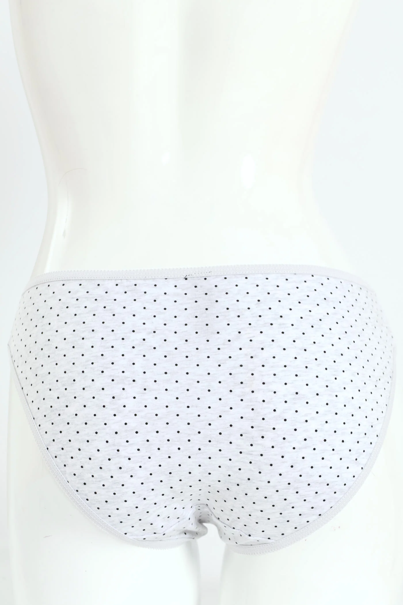 5 Pack Cotton Stretch Bikini Panties - Check/Black/Spot/White/Grey - Image 3