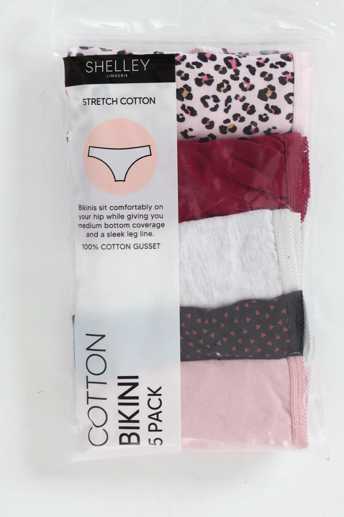 5 Pack Cotton Stretch Bikini Panties - Multi - Image 2