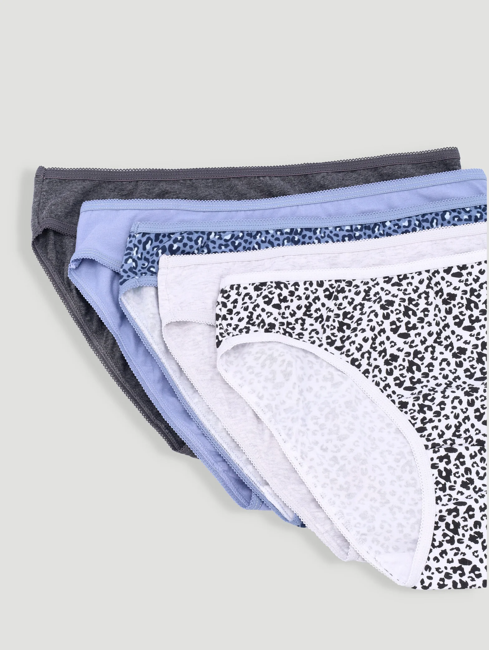 5 Pack Cotton Stretch Bikini Panties - Multi - Image 2