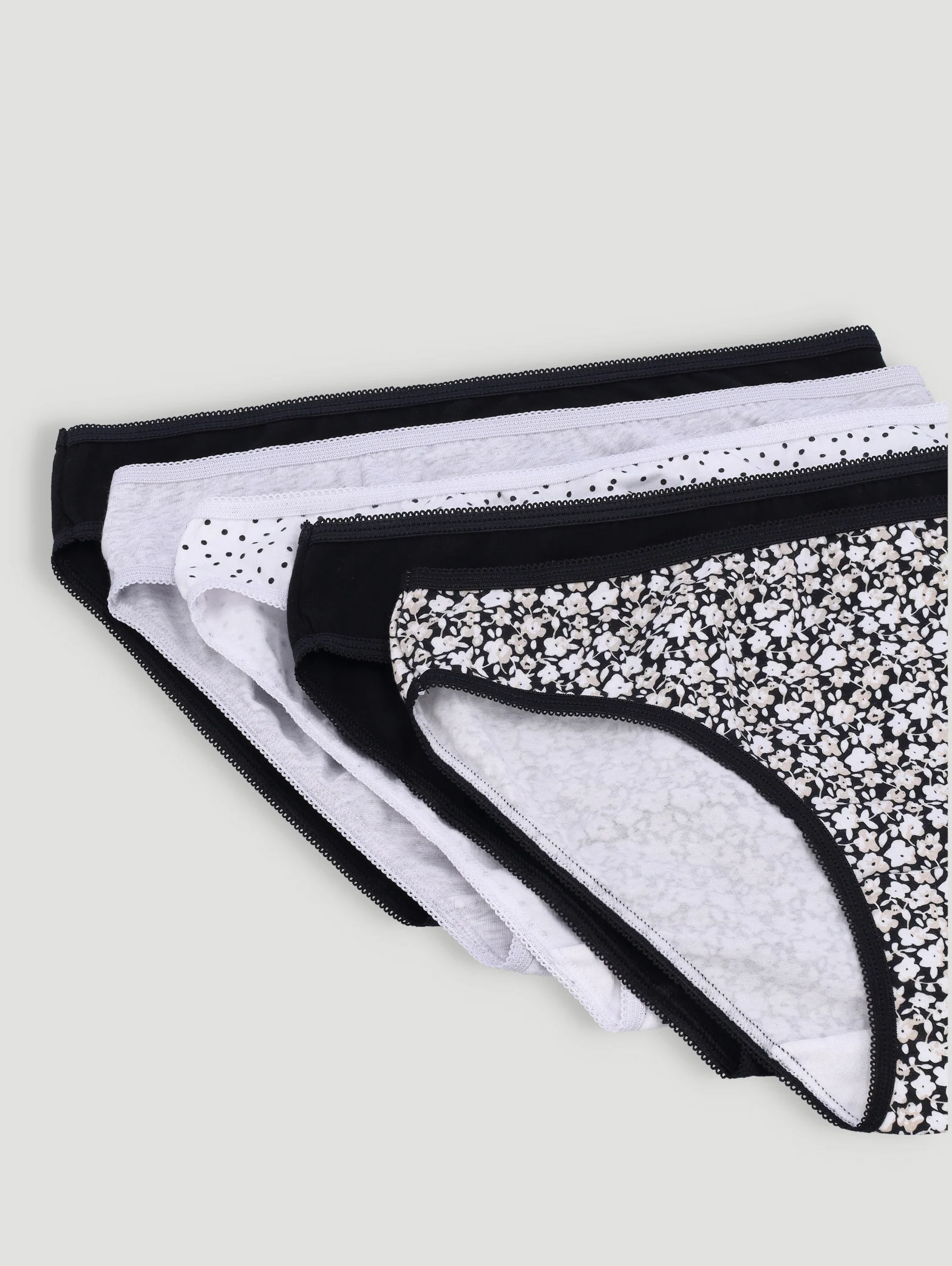 5 Pack Cotton Stretch Bikini Panties - Multi - Image 2
