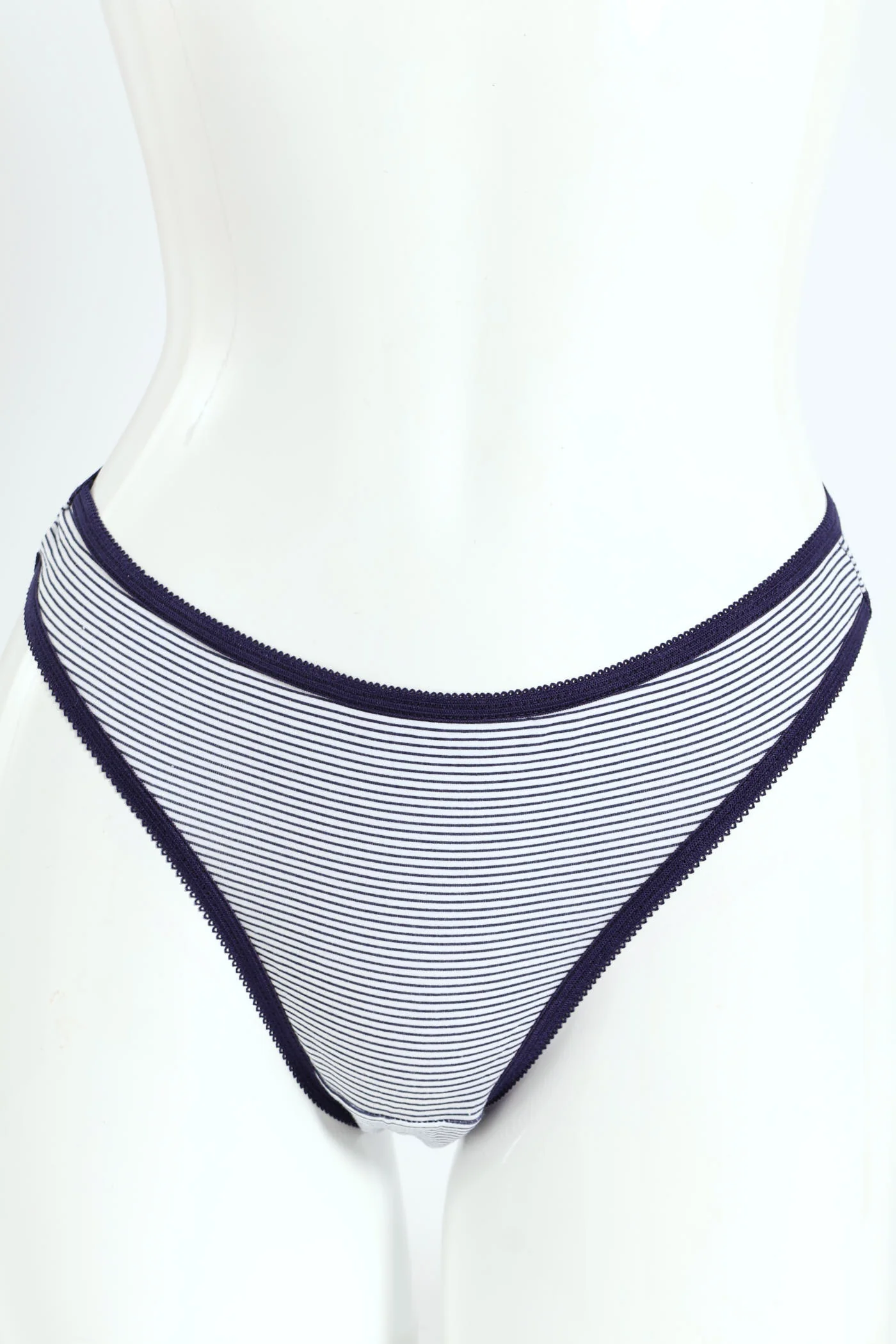 5 Pack Cotton Stretch Thong Panties - Slate/Stripe/Grey/Cherry/Black - Image 3