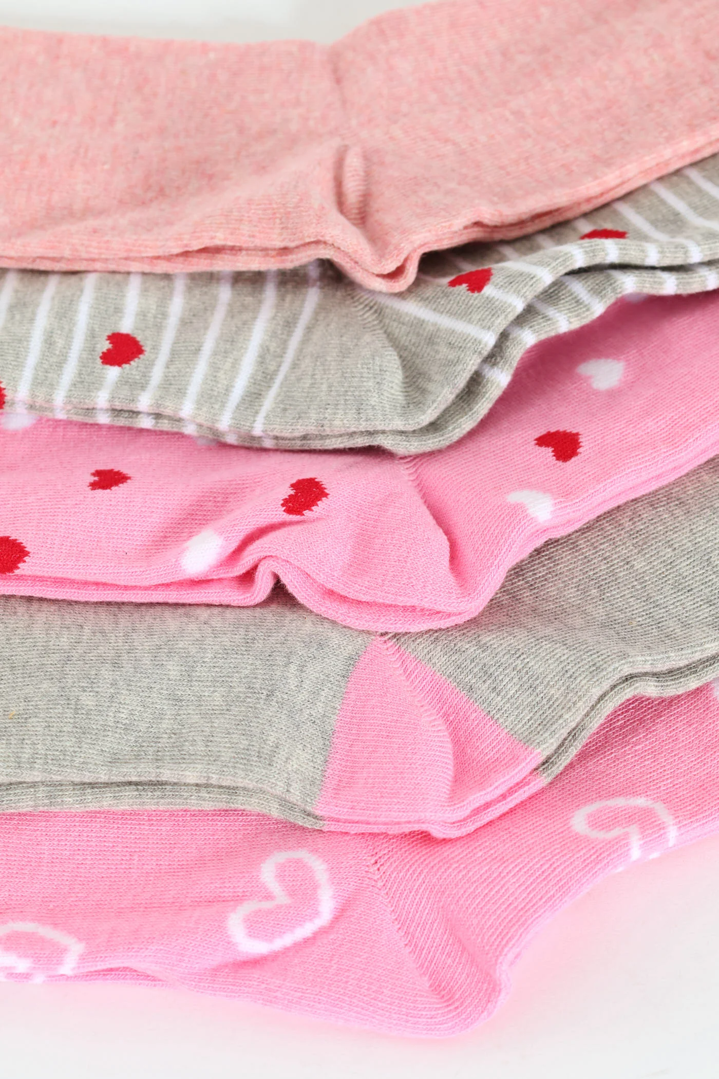 5 Pack Hearts Crew Socks - Multi - Image 3