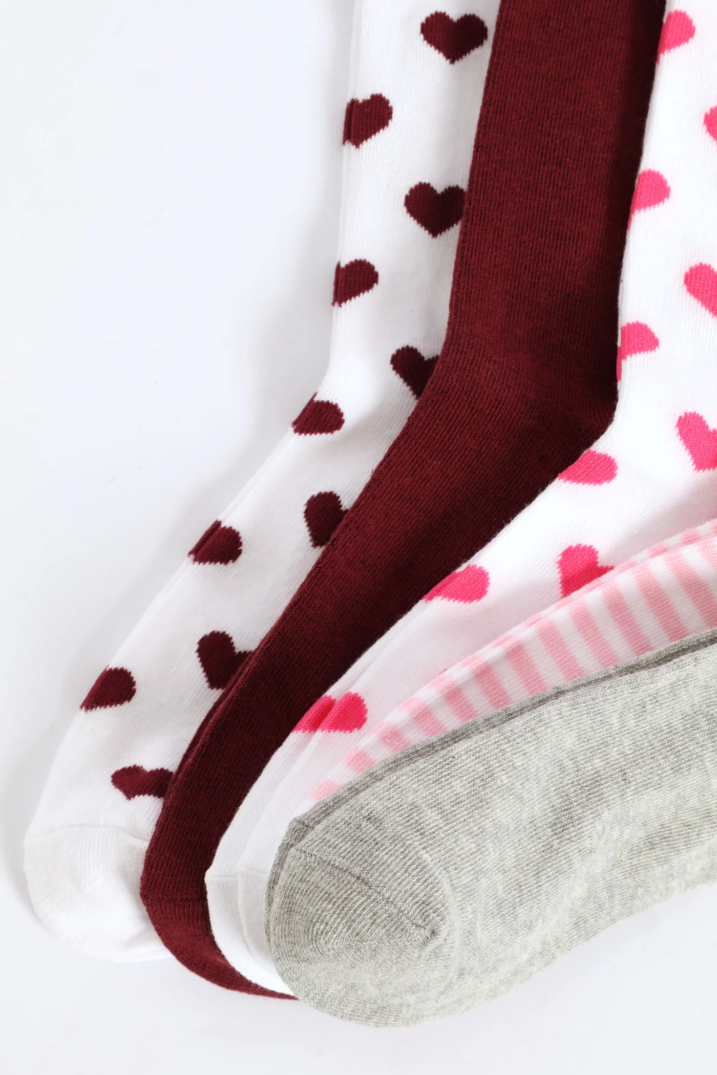 5 Pack Hearts Crew Socks - Multi - Image 4