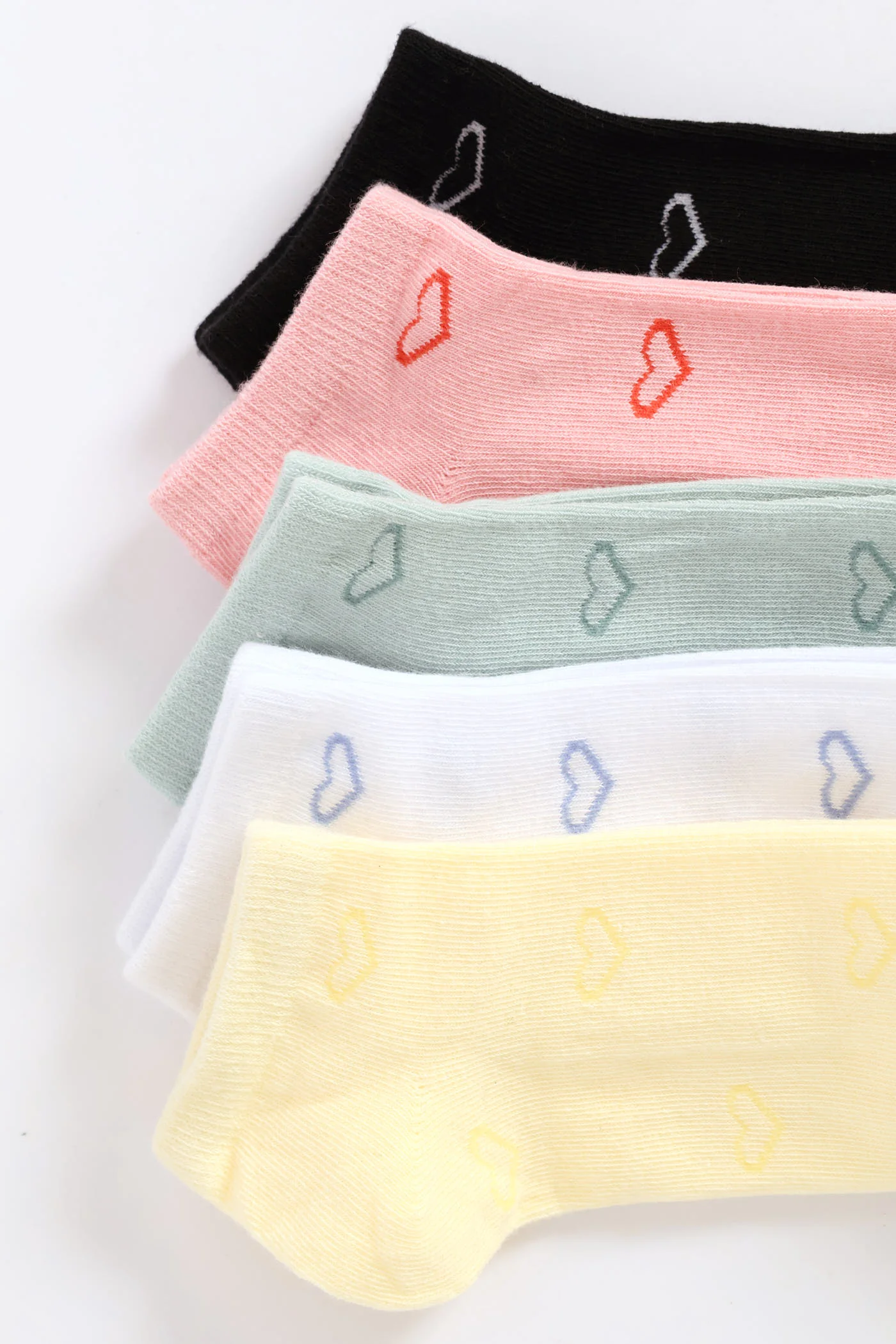 5 Pack Hearts Low Cut Fashion Socks - Multi - Image 2