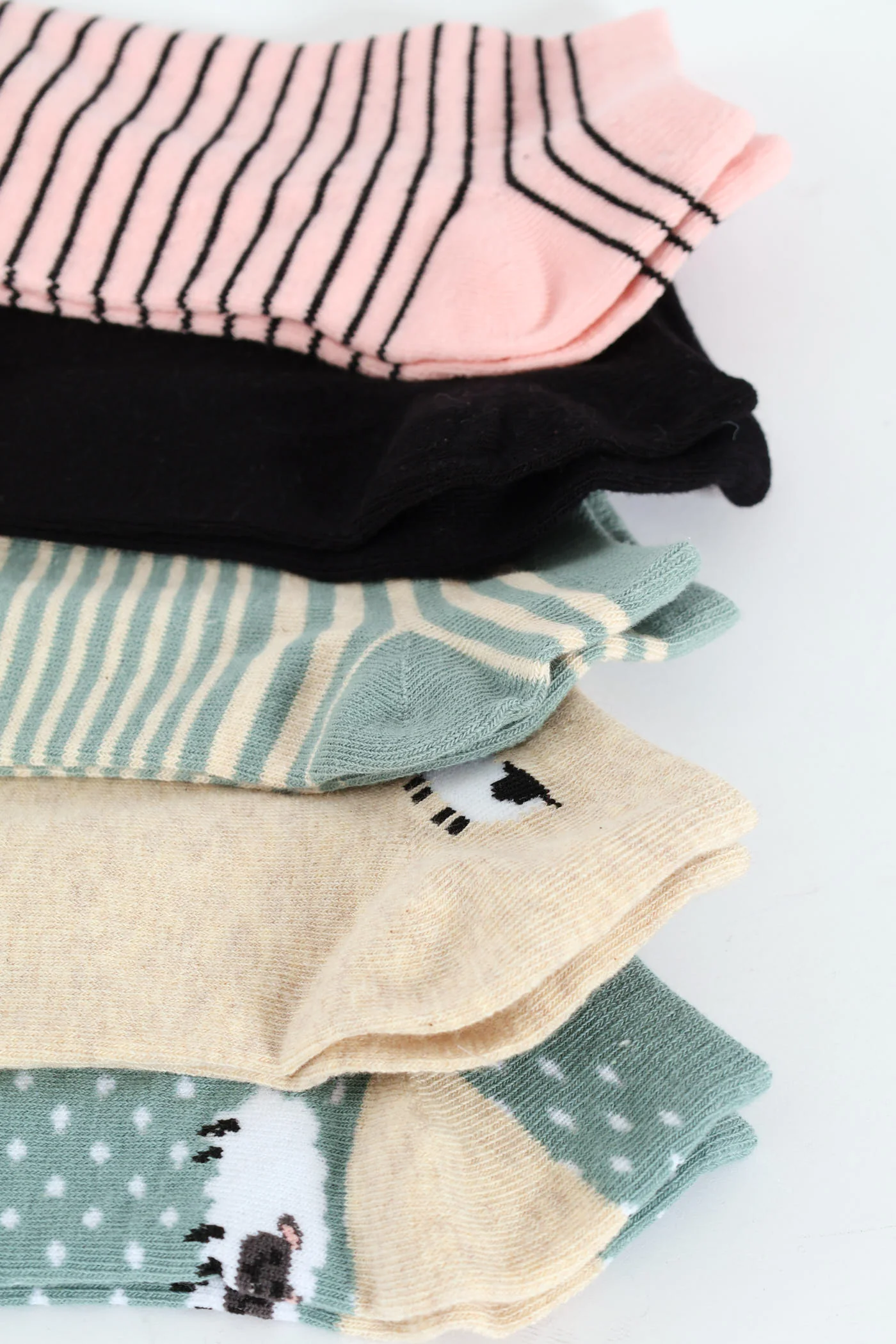 5 Pack Low Cut Cute Sheep Socks - Teal - Image 2