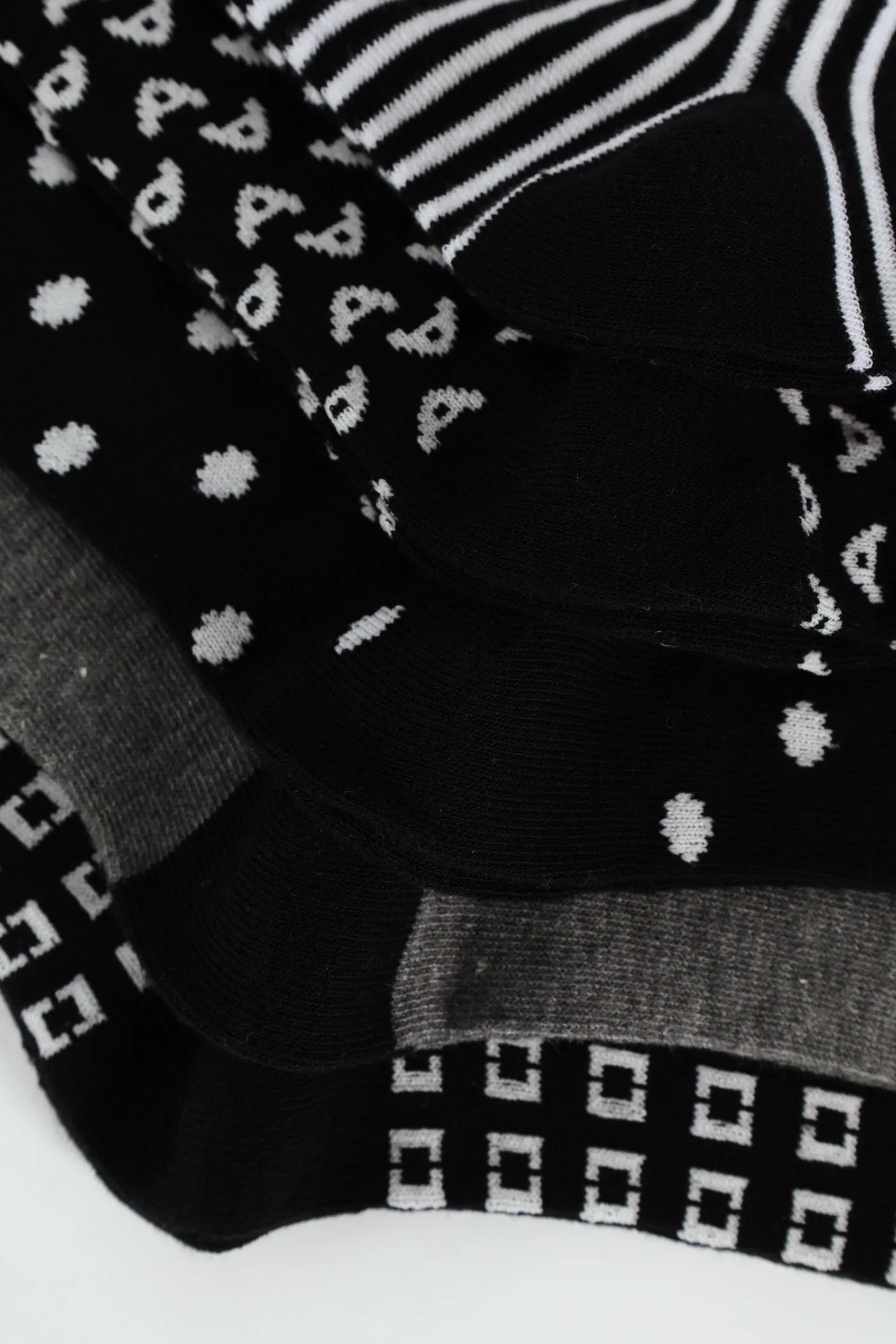 5 Pack Riple Design Anklet Socks - Black - Image 3