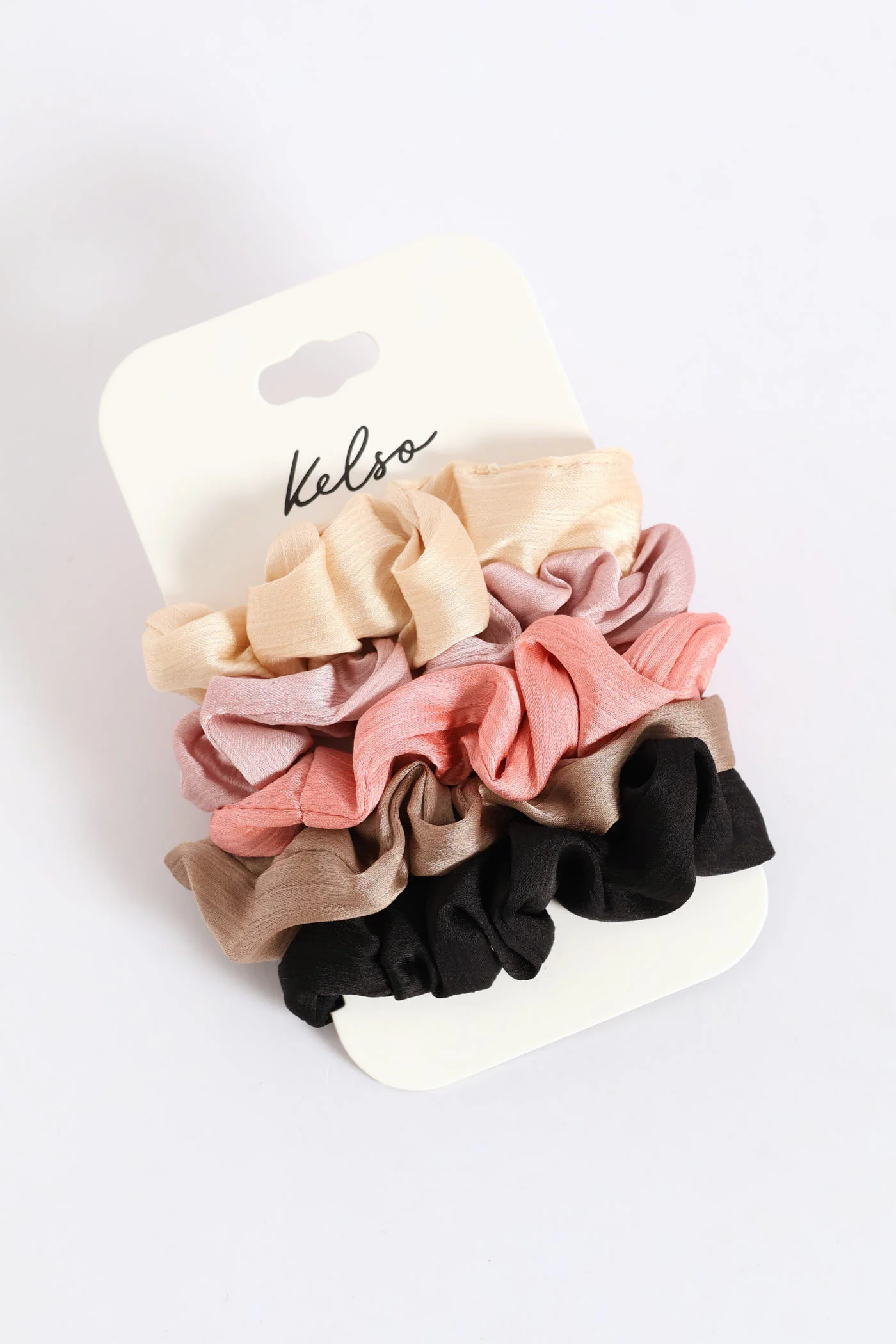 5 Pack Text Hair Scrunchies - Multi - Image 2