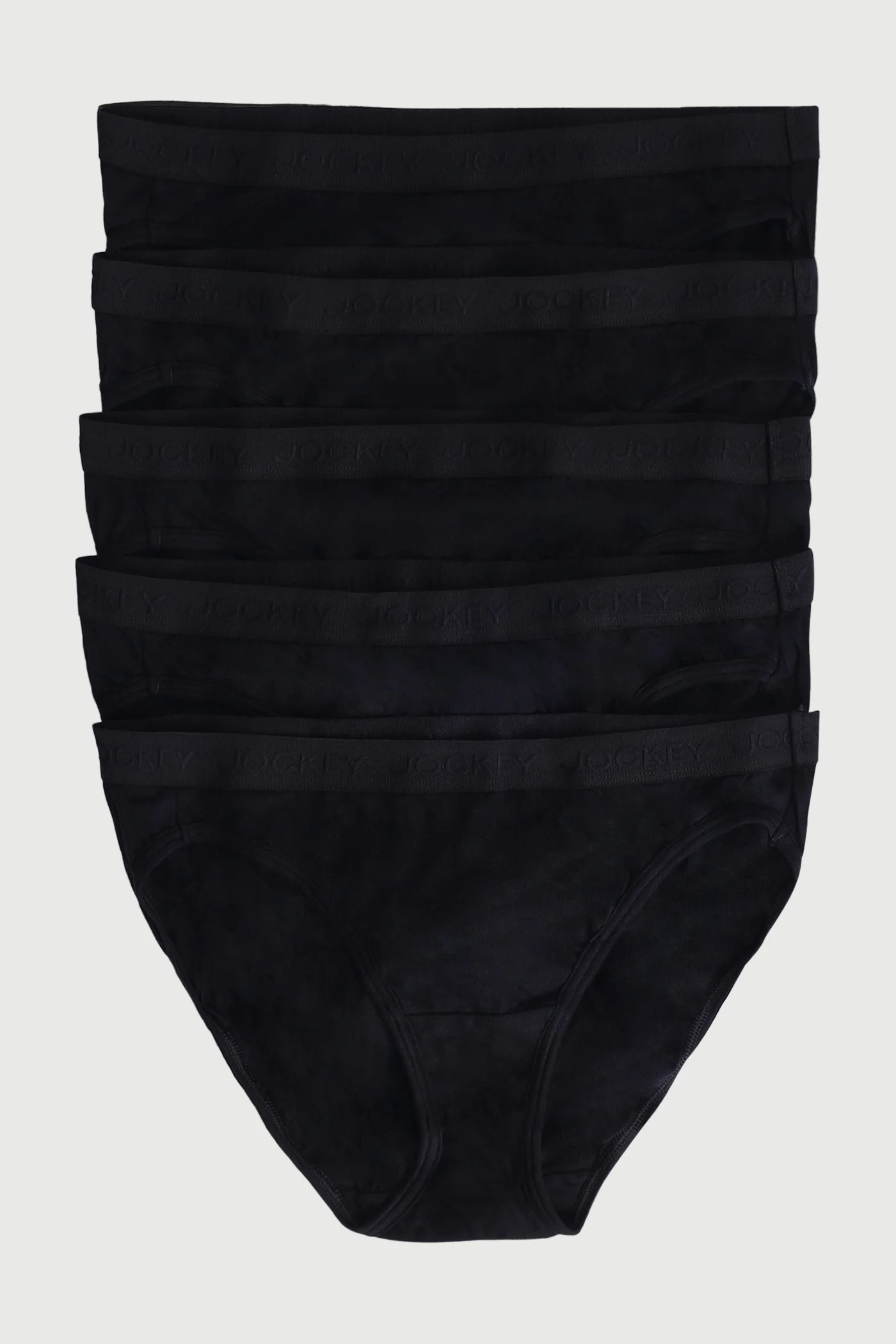 5 Pack Tonal Cotton Bikini Panties - Black - Image 4