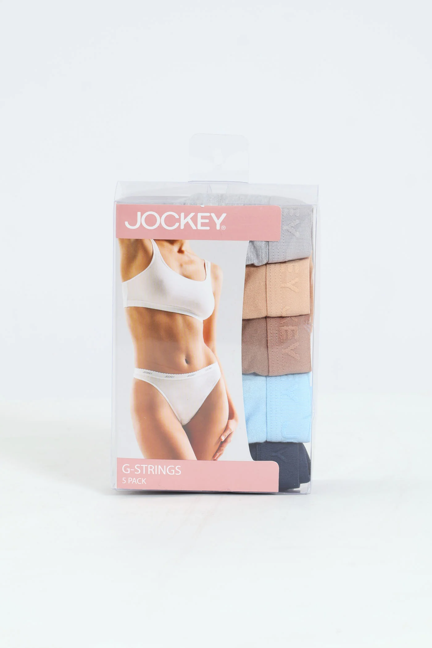 5 Pack Tonal G-String Panties - Grey Melange/Beige/Cappuccino/Blue/Navy - Image 4