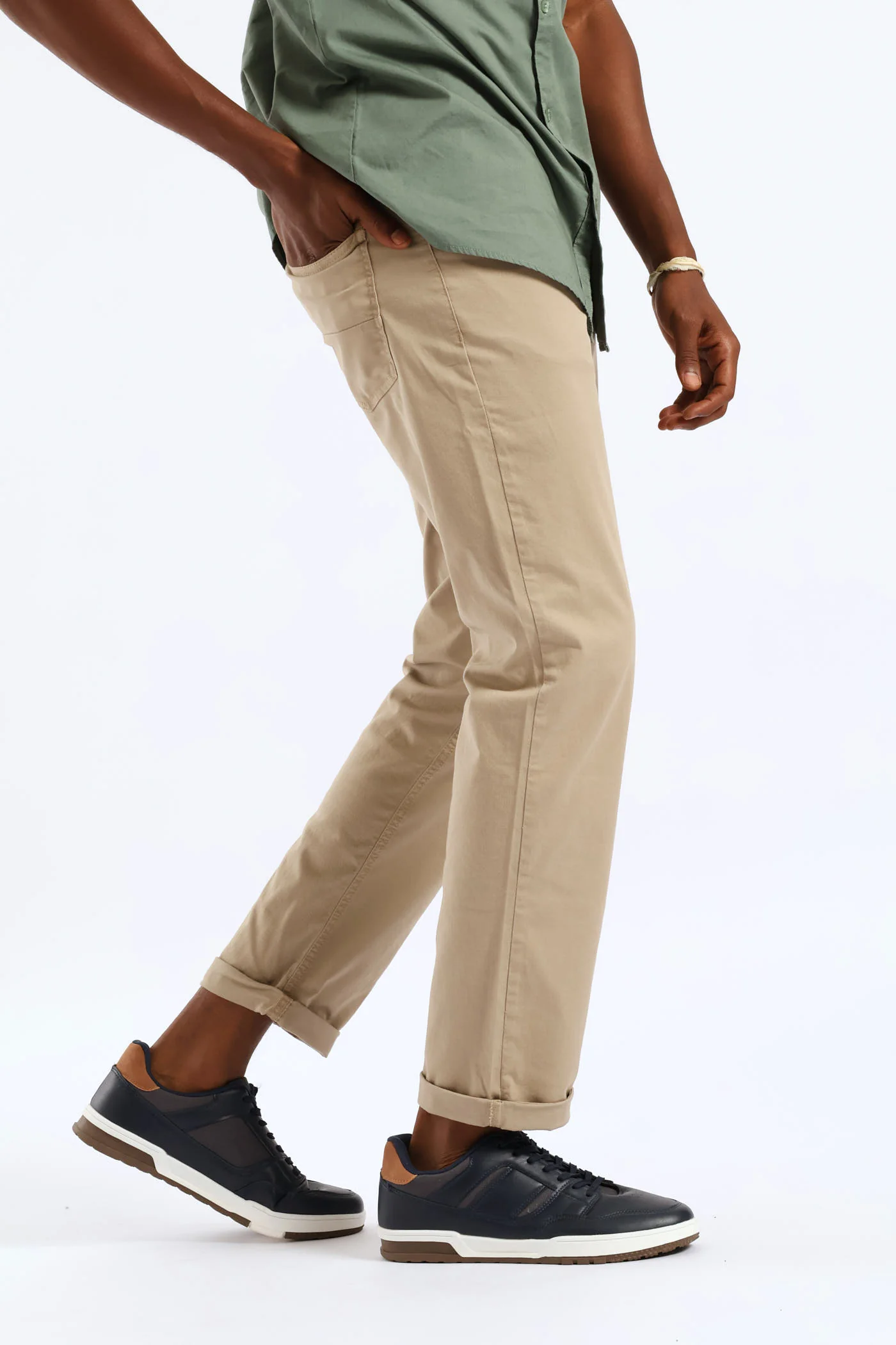 5 Pocket Chino Trouser - Stone - Image 2