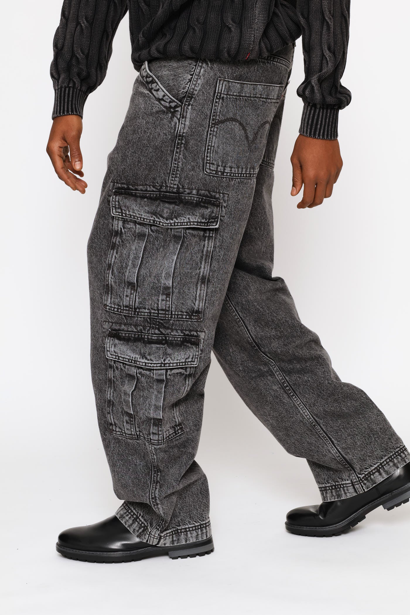 578 Baggy Cargo Denim - Black - Image 2