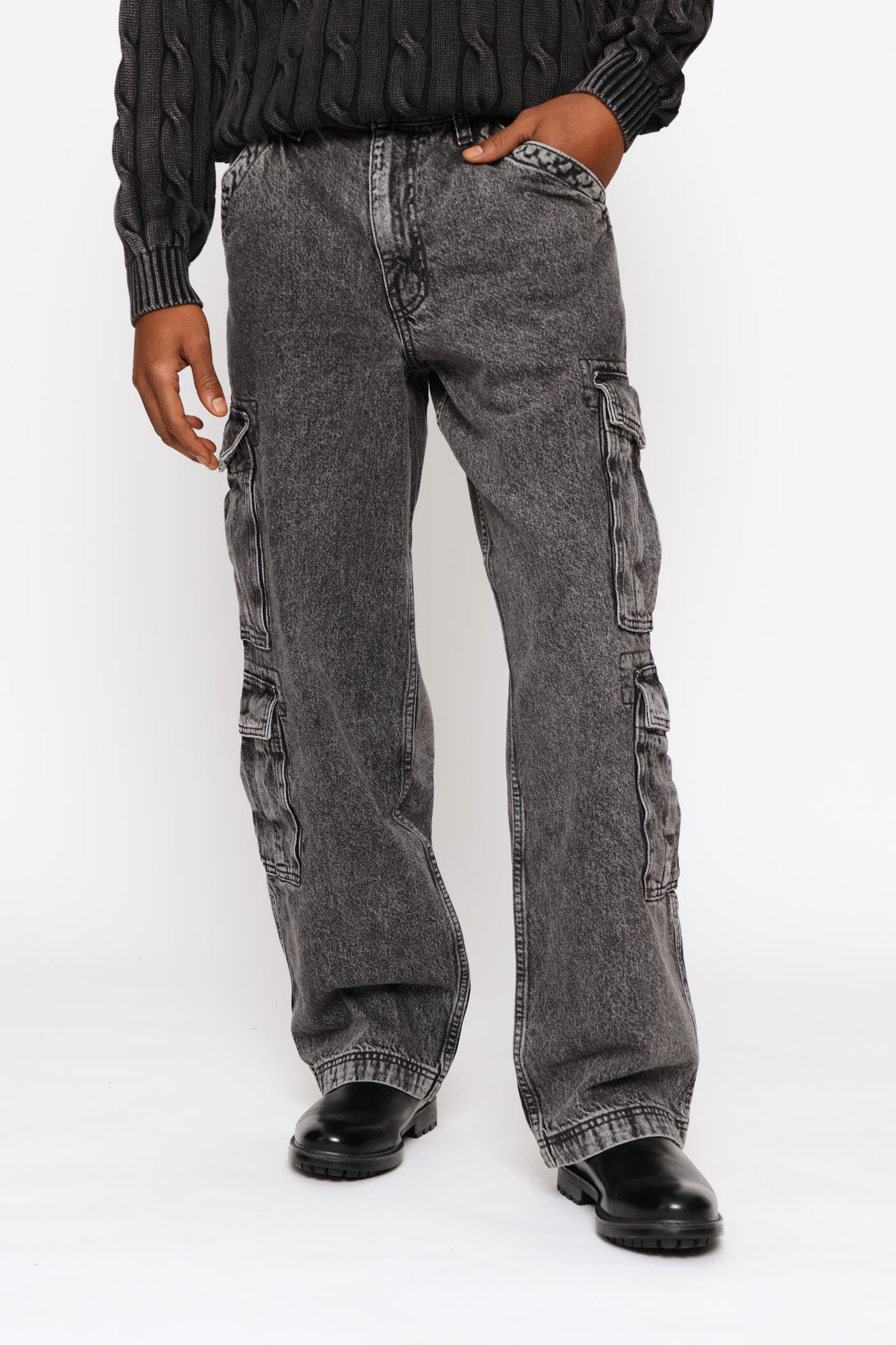 578 Baggy Cargo Denim - Black - Image 3