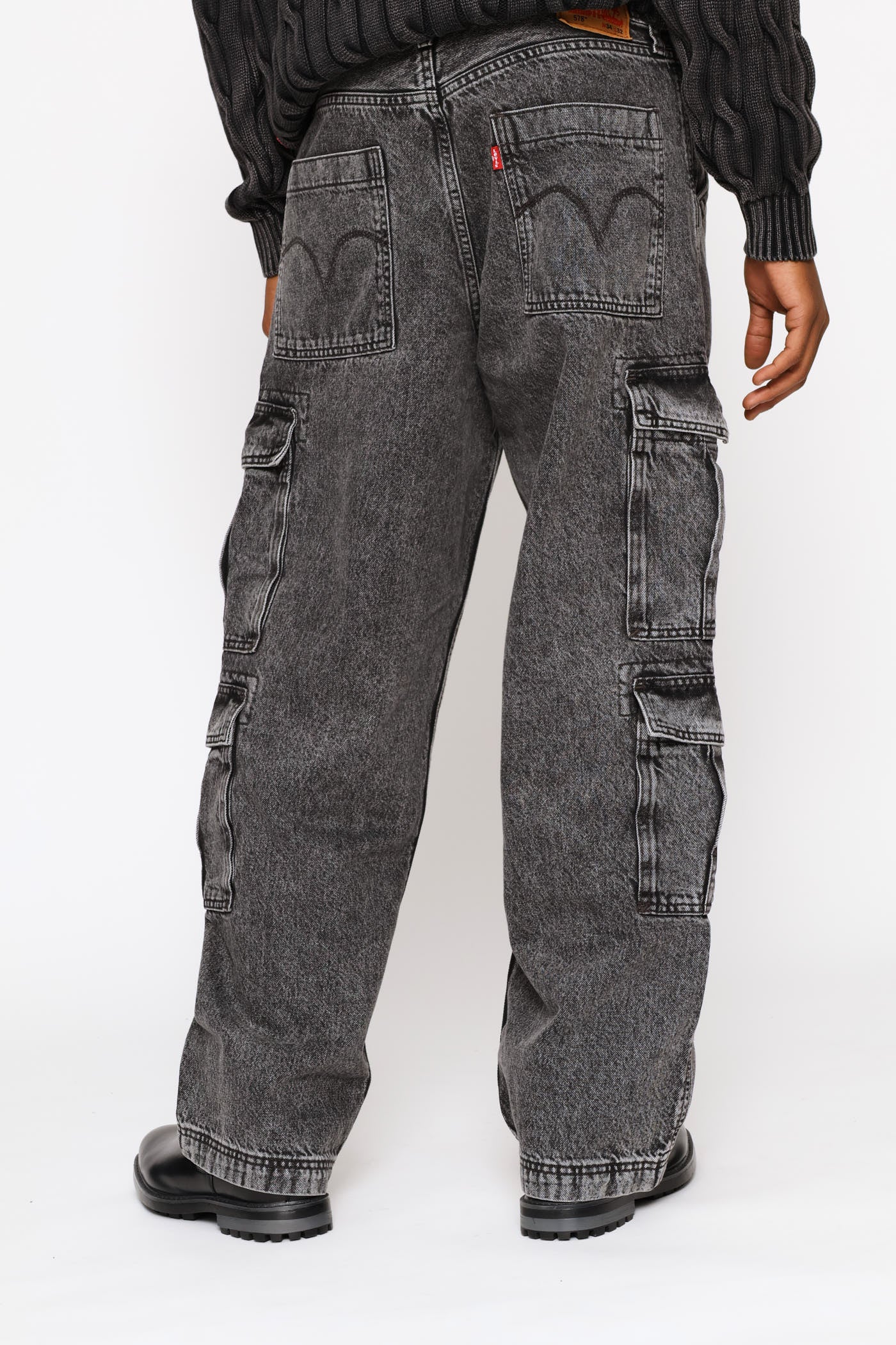 578 Baggy Cargo Denim - Black - Image 4