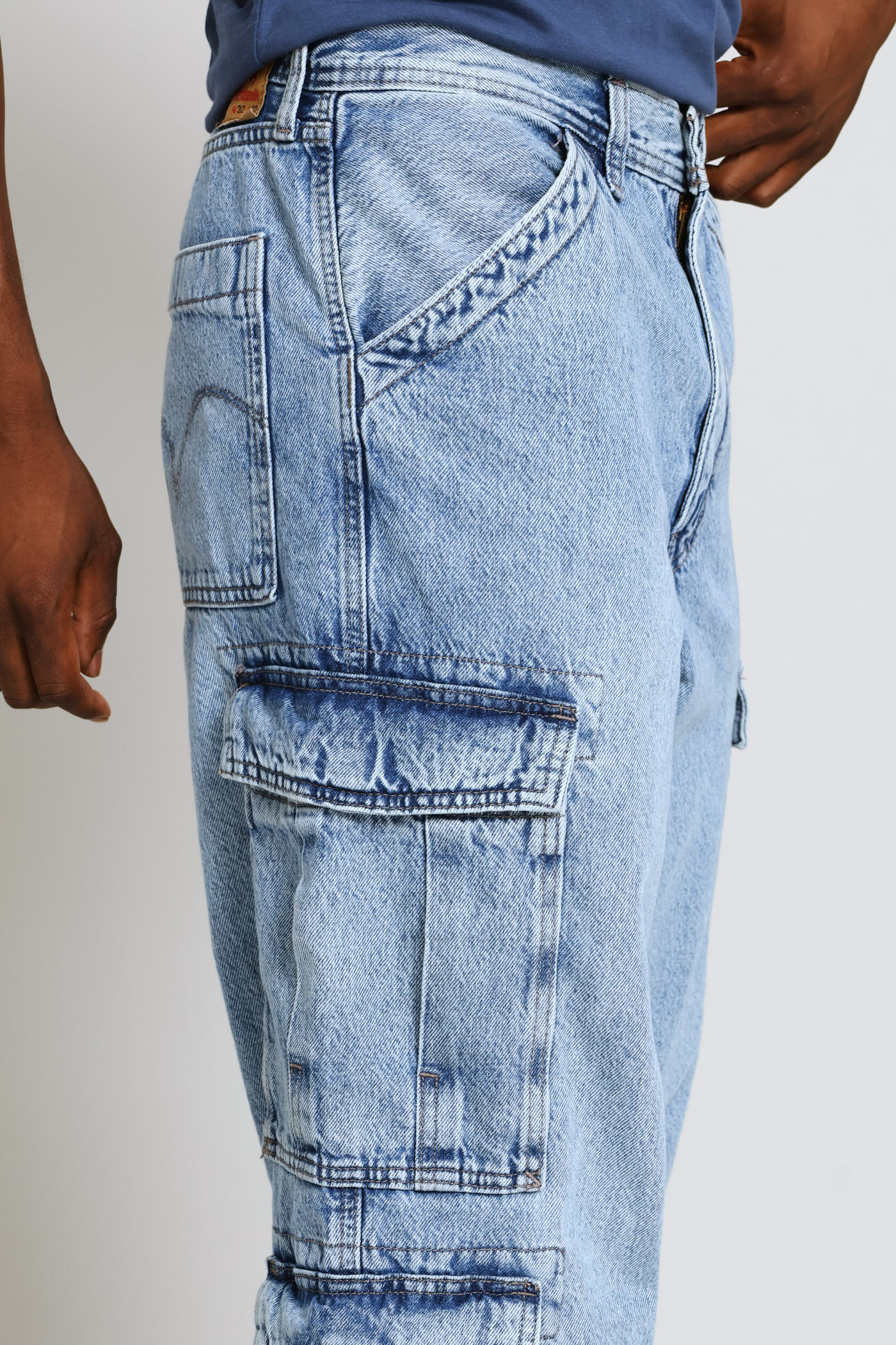 578 Joyful Clouds Baggy Cargo Denim - Blue - Image 6