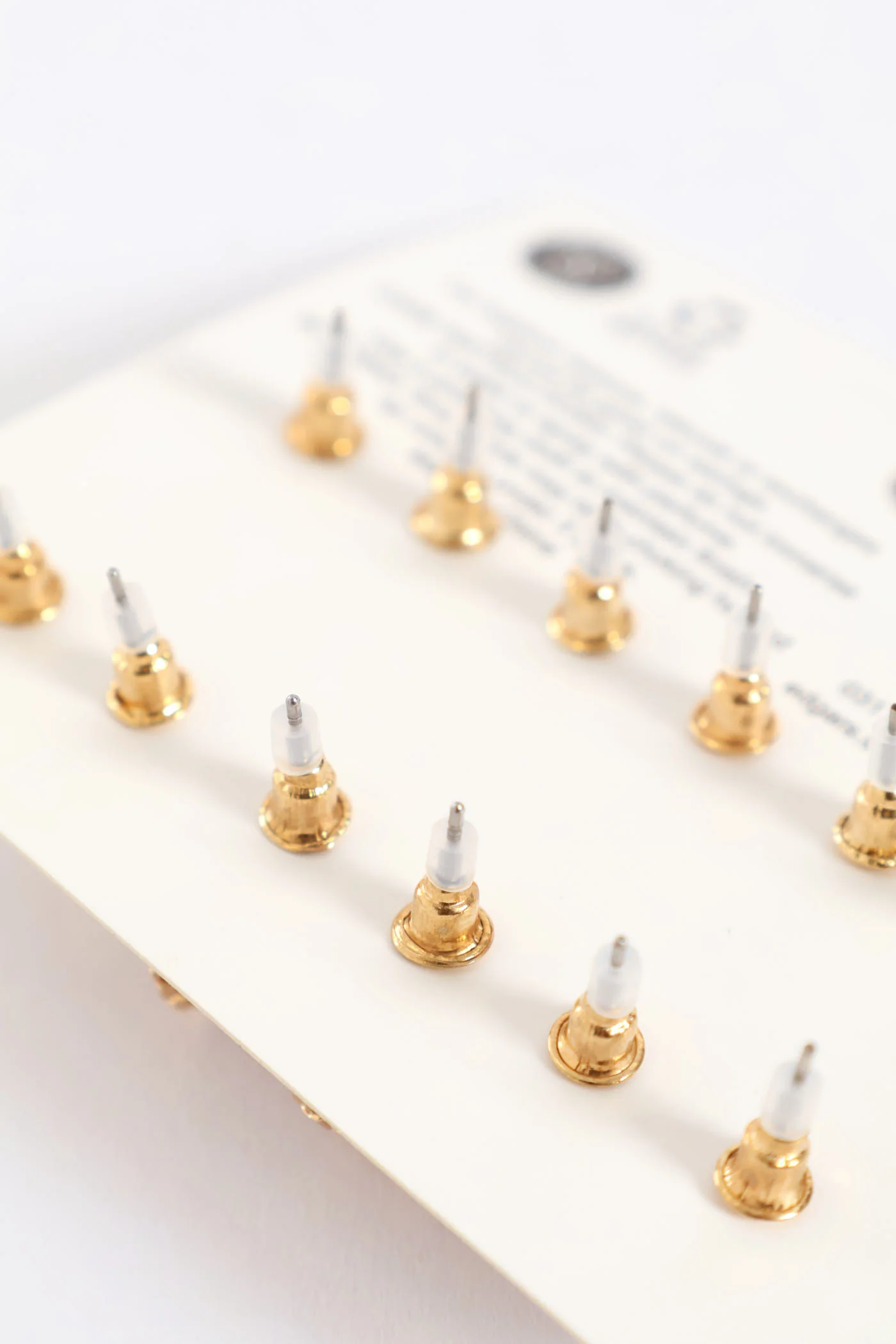 6 Pack Diamante Bow Drop Earring - Gold - Image 4