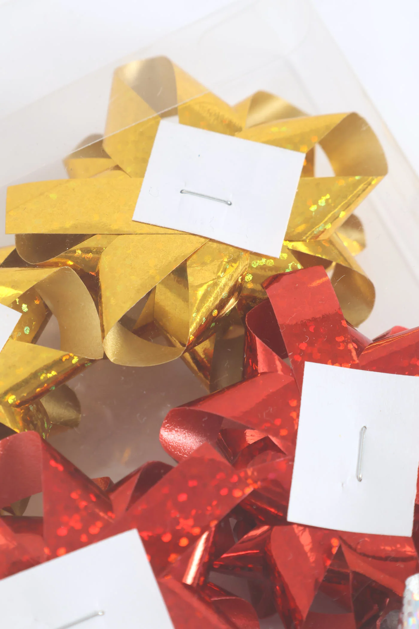 6 Pack Gold Red Silver Ribbon Stars - Multi - Image 3