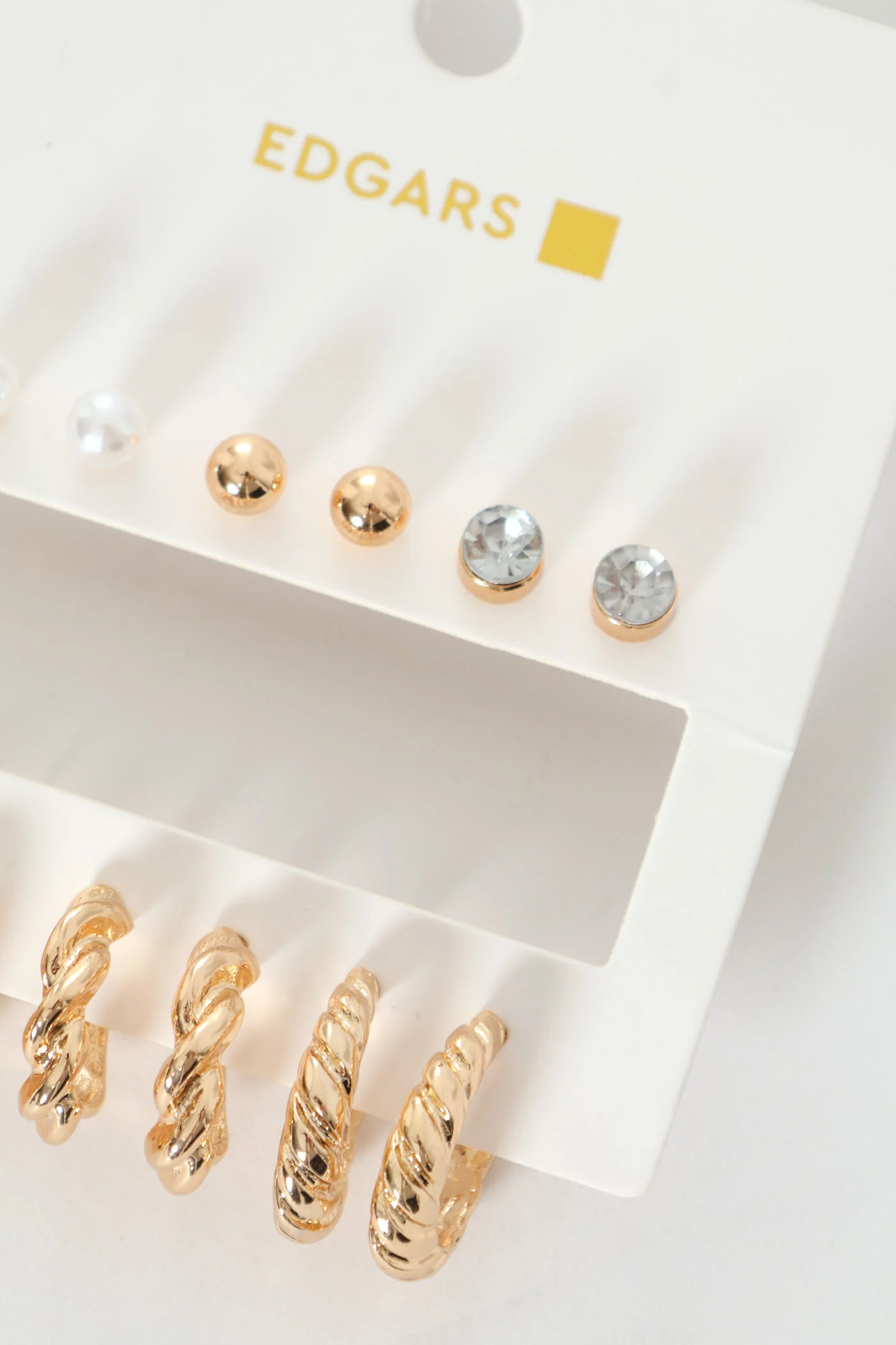 6 Pack Hoops & Studs - Gold - Image 2