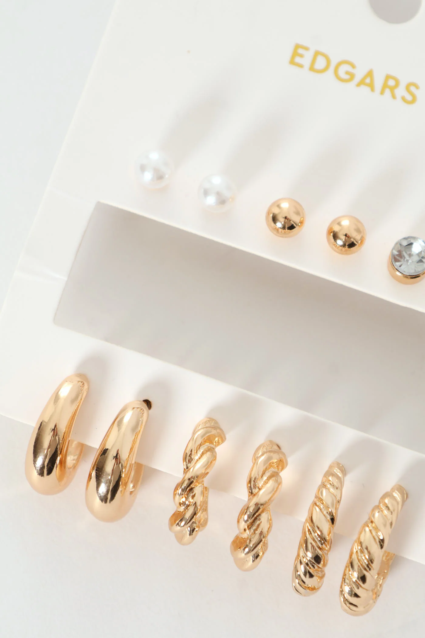 6 Pack Hoops & Studs - Gold - Image 3