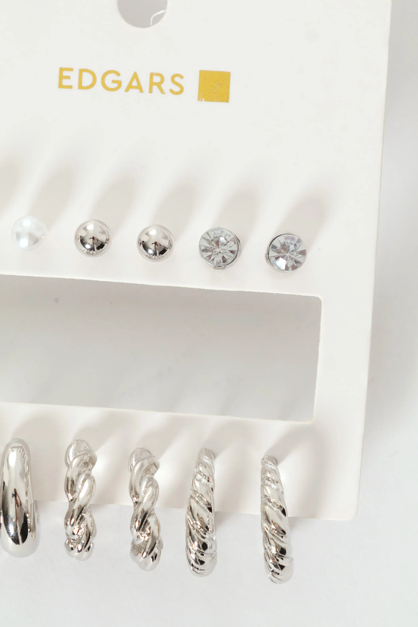 6 Pack Hoops & Studs - Silver - Image 2