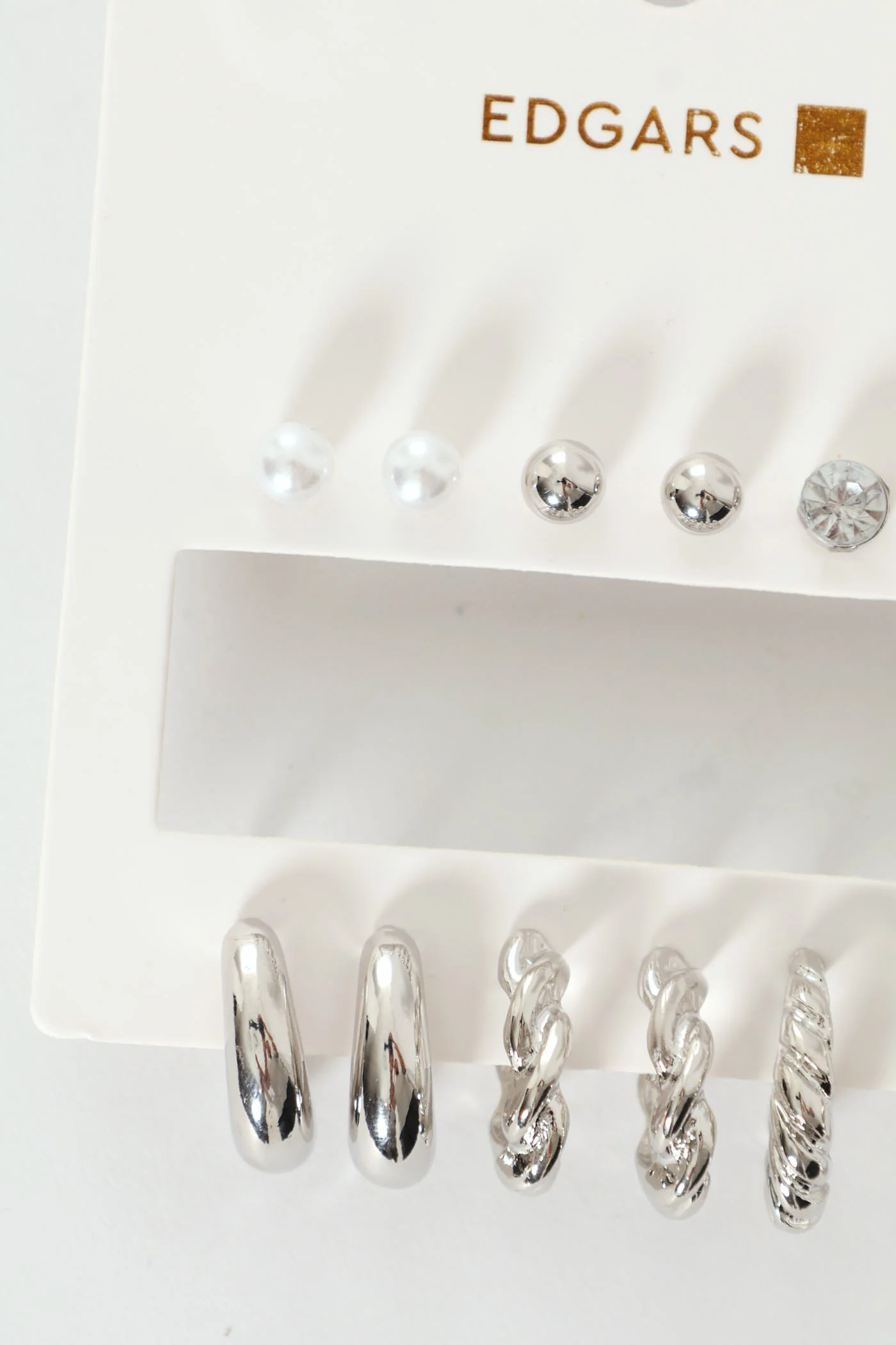 6 Pack Hoops & Studs - Silver - Image 3
