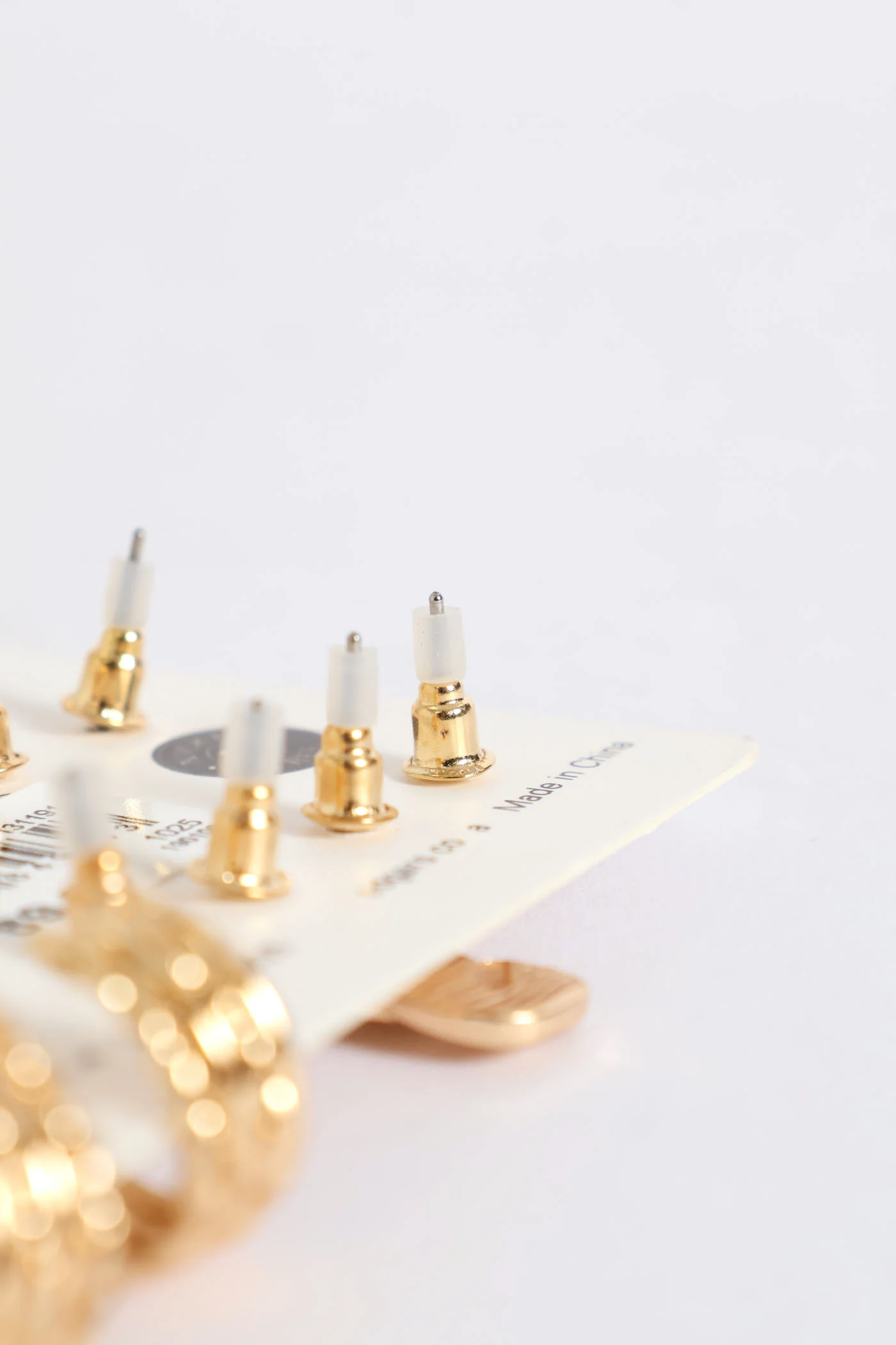 6 Pack Resin Stud & Hoop Earrings - Gold - Image 5