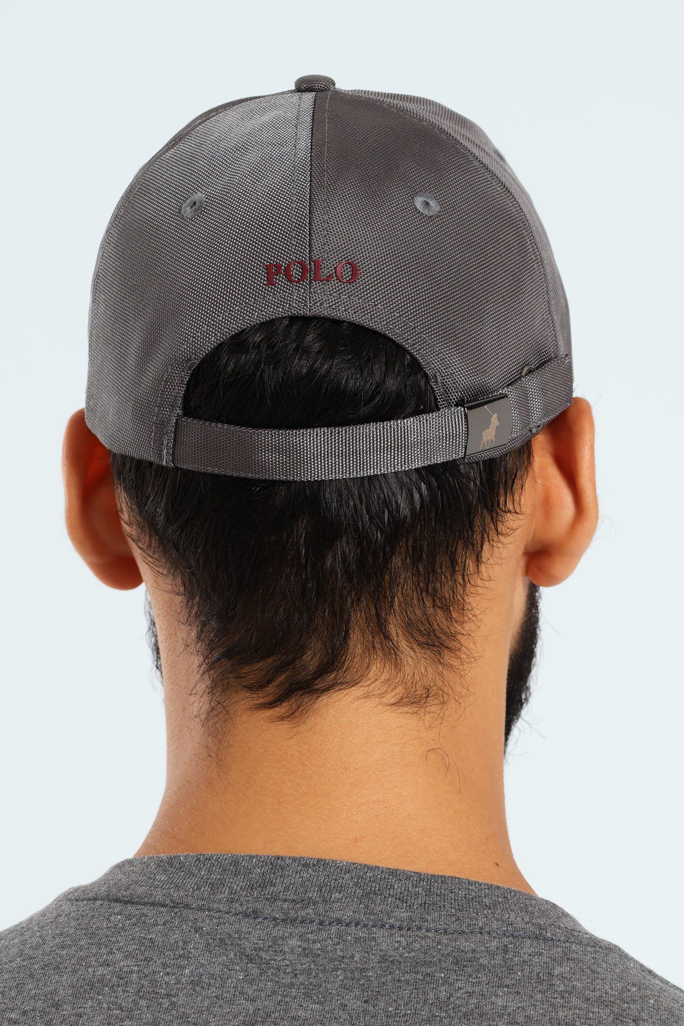 6 Panel Metal Peak Cap - Grey - Image 3