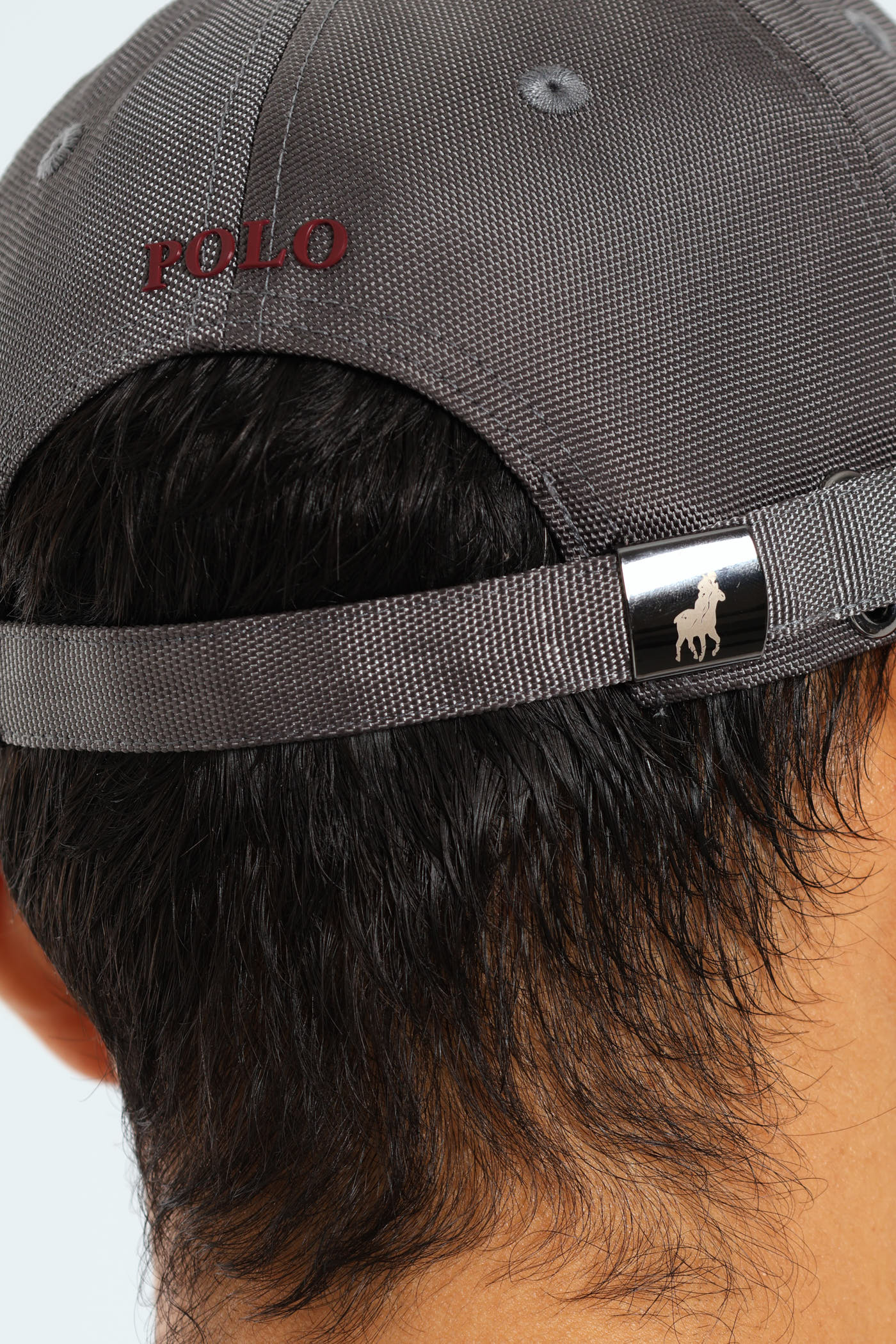 6 Panel Metal Peak Cap - Grey - Image 5
